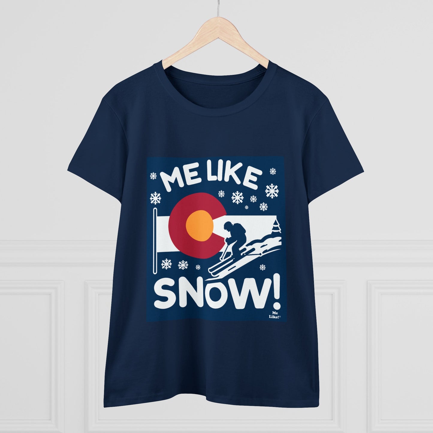 Me Like Snow! - Women's Heavy Cotton Tee - (Ski Colorado #2)