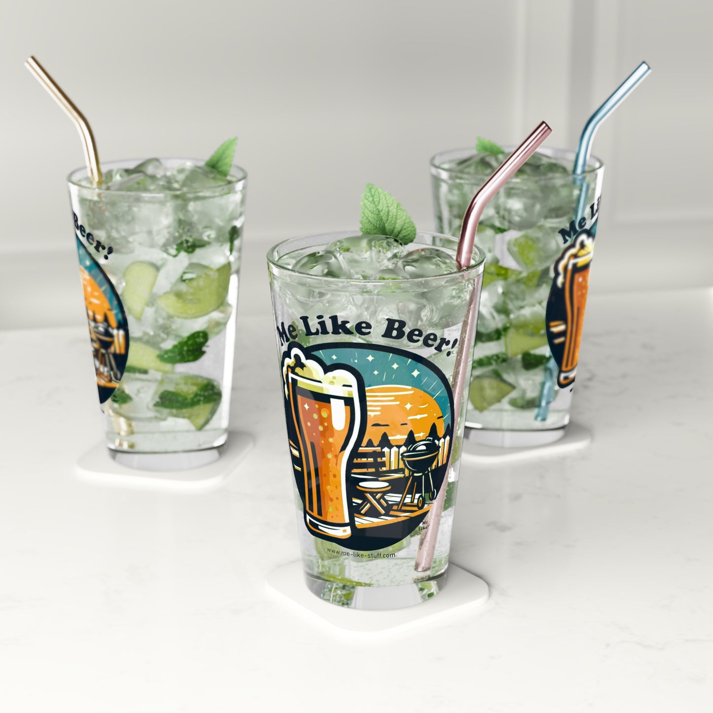 Pint Glass, 16oz - Me Like Beer! (#2)
