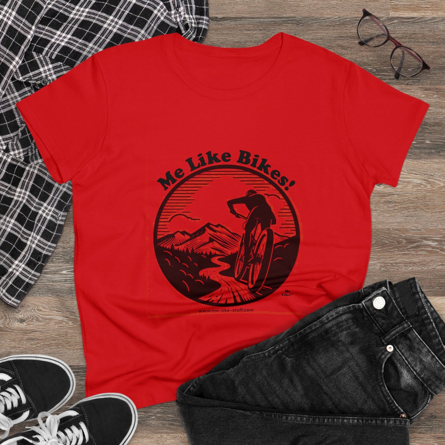 Women's Heavy Cotton Tee - Me Like Bikes! (MB #1)