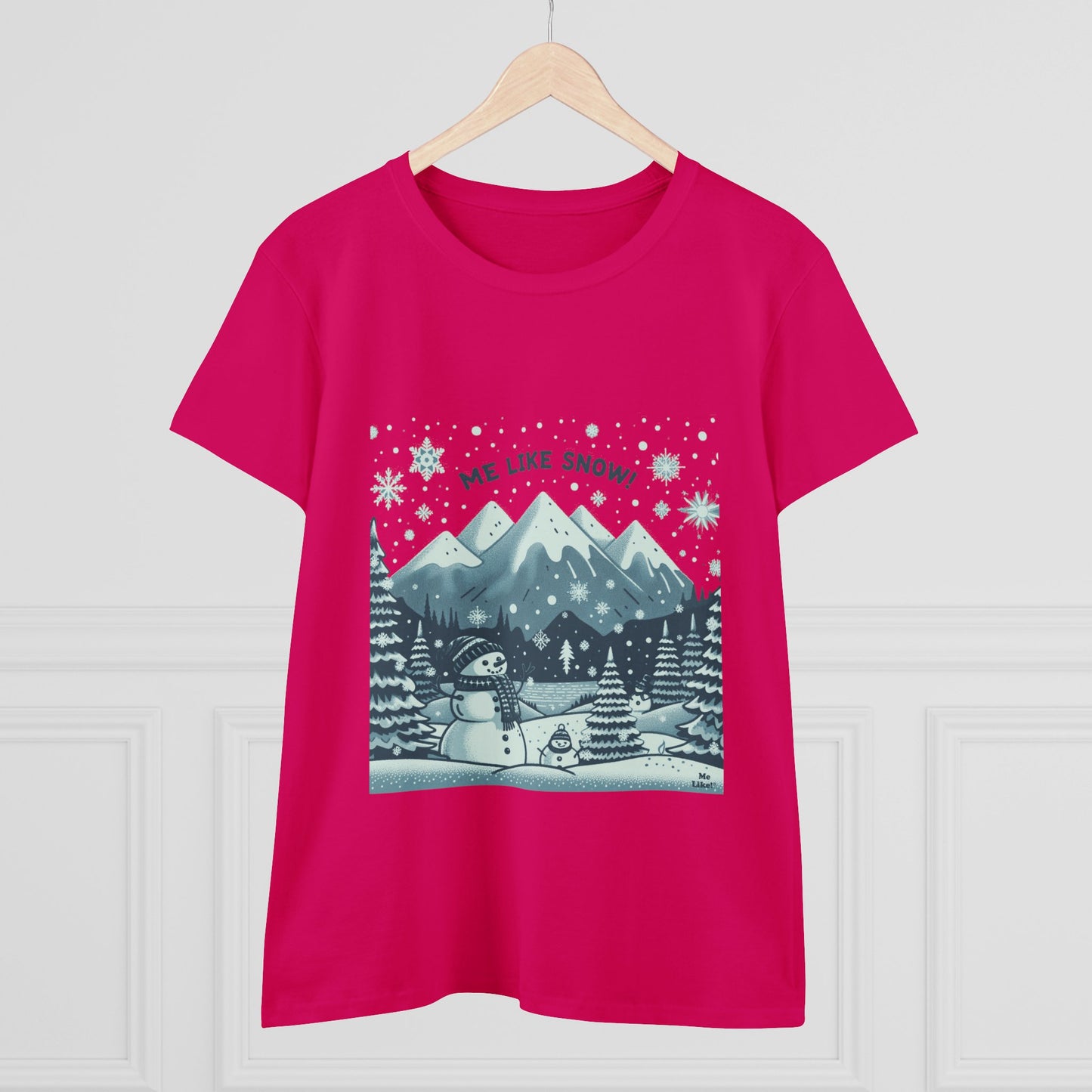 Me Like Snow! - Women's Heavy Cotton Tee - (Snowman #1)