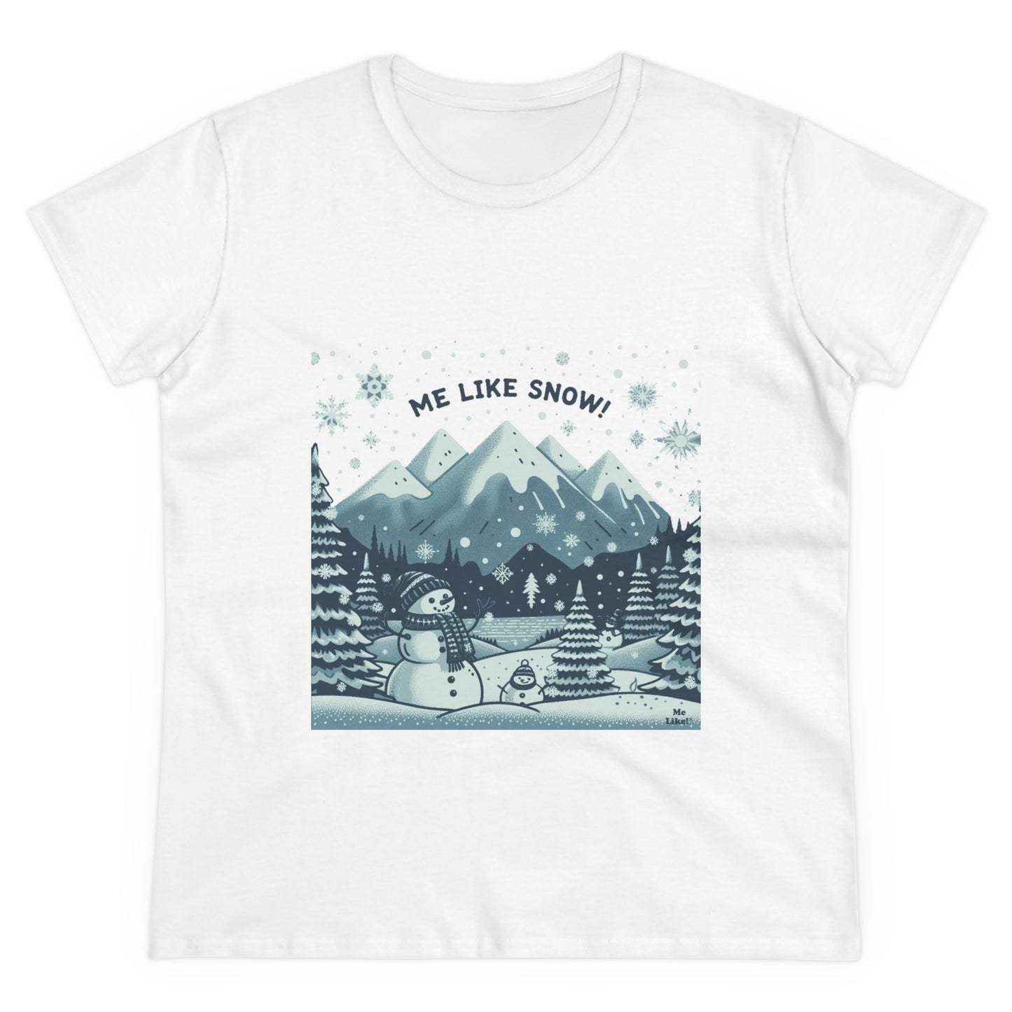 Me Like Snow! - Women's Heavy Cotton Tee - (Snowman #1)
