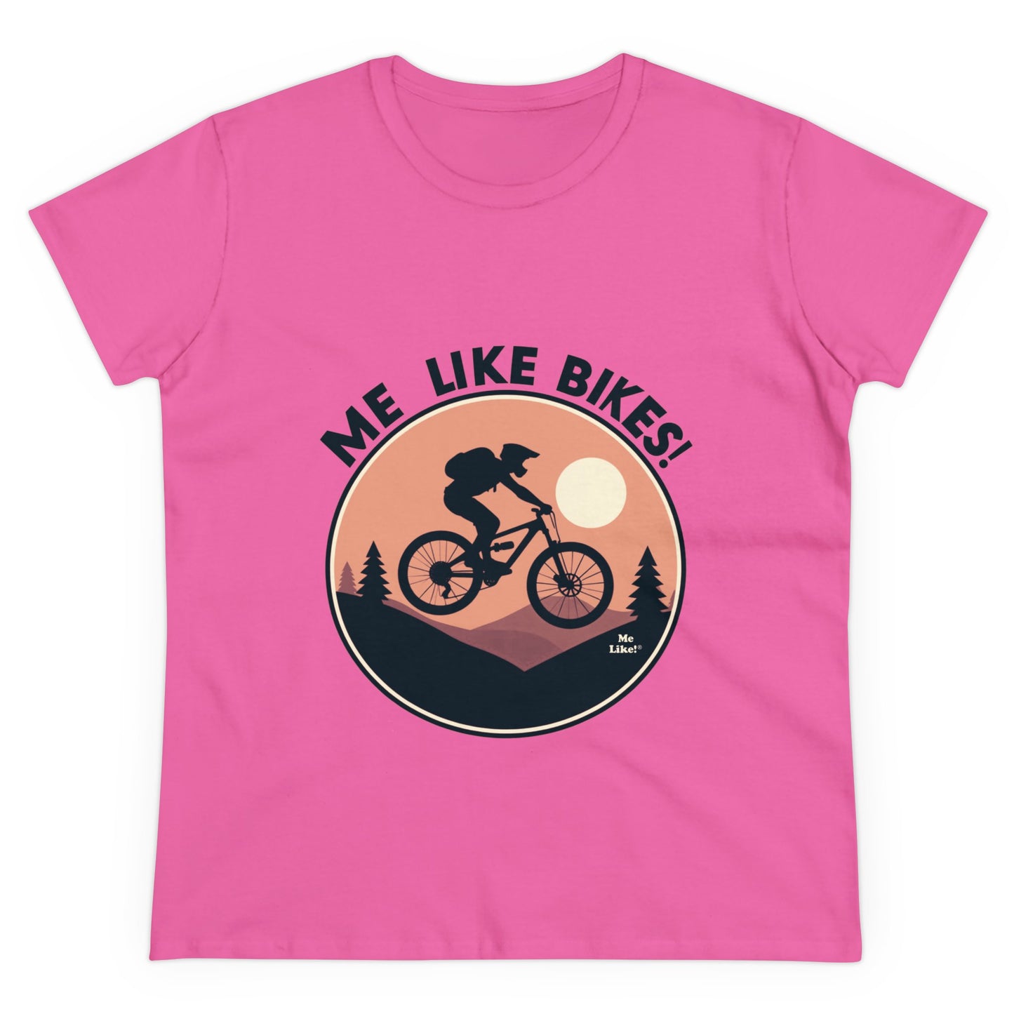 Me Like Bikes! - Women's Heavy Cotton Tee - (Mountain Bike #3)