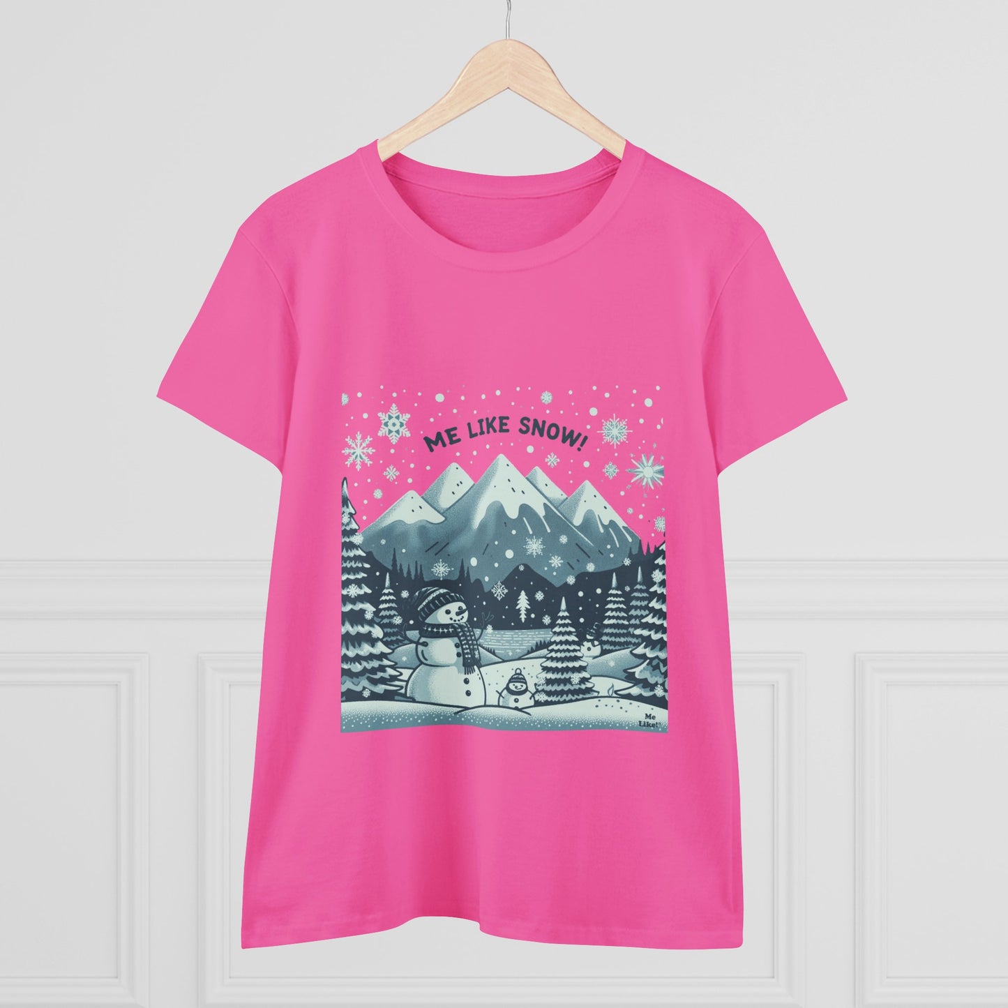 Me Like Snow! - Women's Heavy Cotton Tee - (Snowman #1)