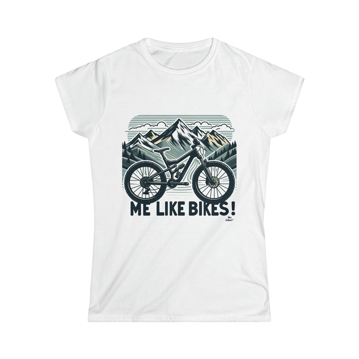 Me Like Bikes! - Women's Softstyle Tee - (Mountain Bike #5)