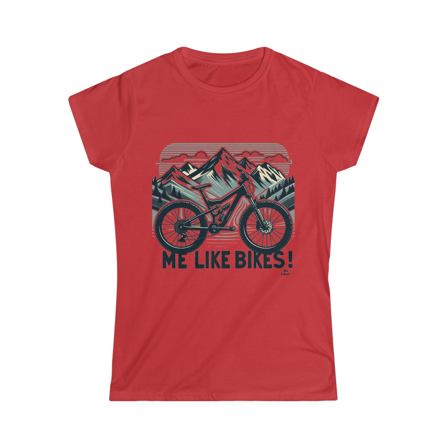Me Like Bikes! - Women's Softstyle Tee - (Mountain Bike #5)