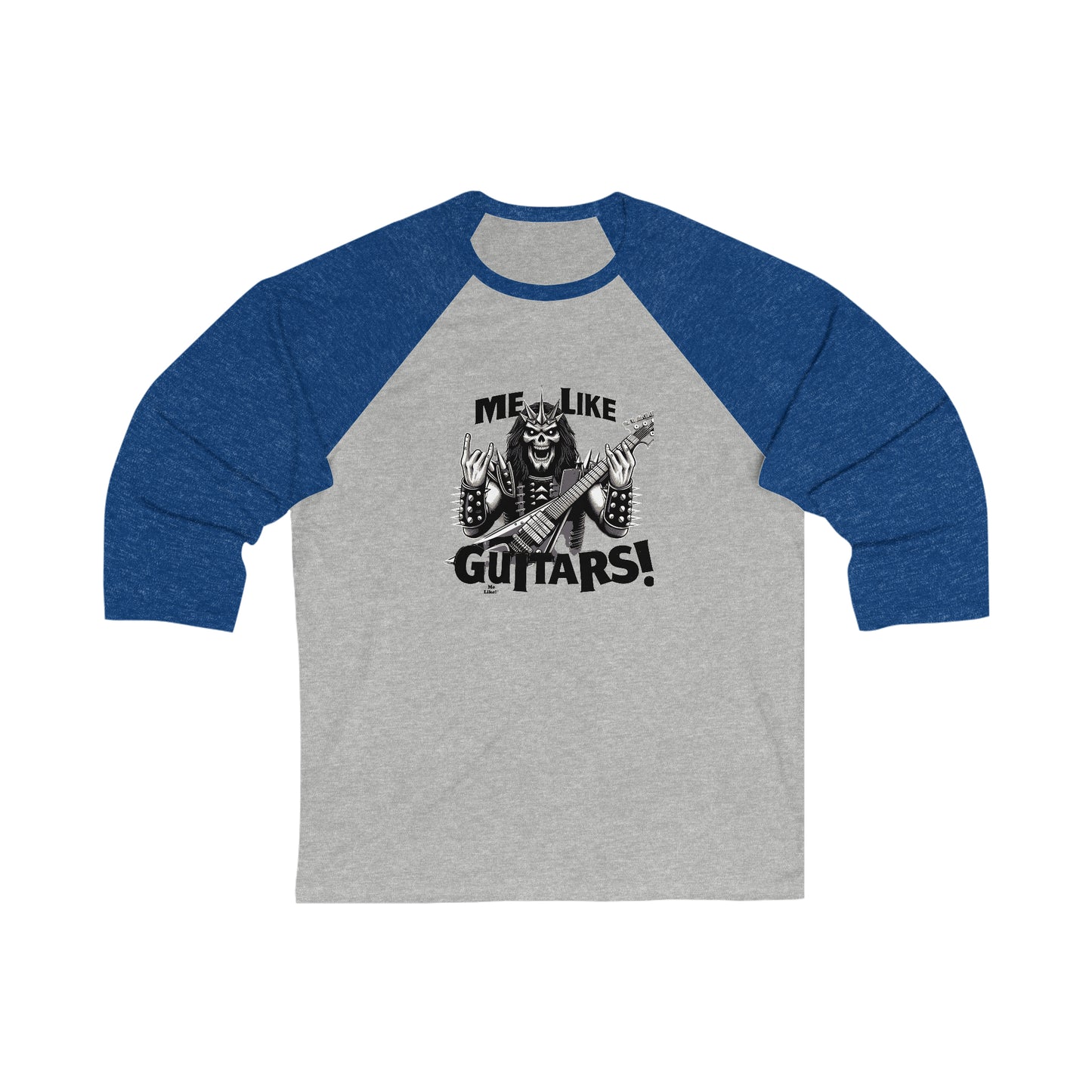 Me Like Guitars! - Unisex 3\4 Sleeve Baseball Tee - Heavy Metal #1