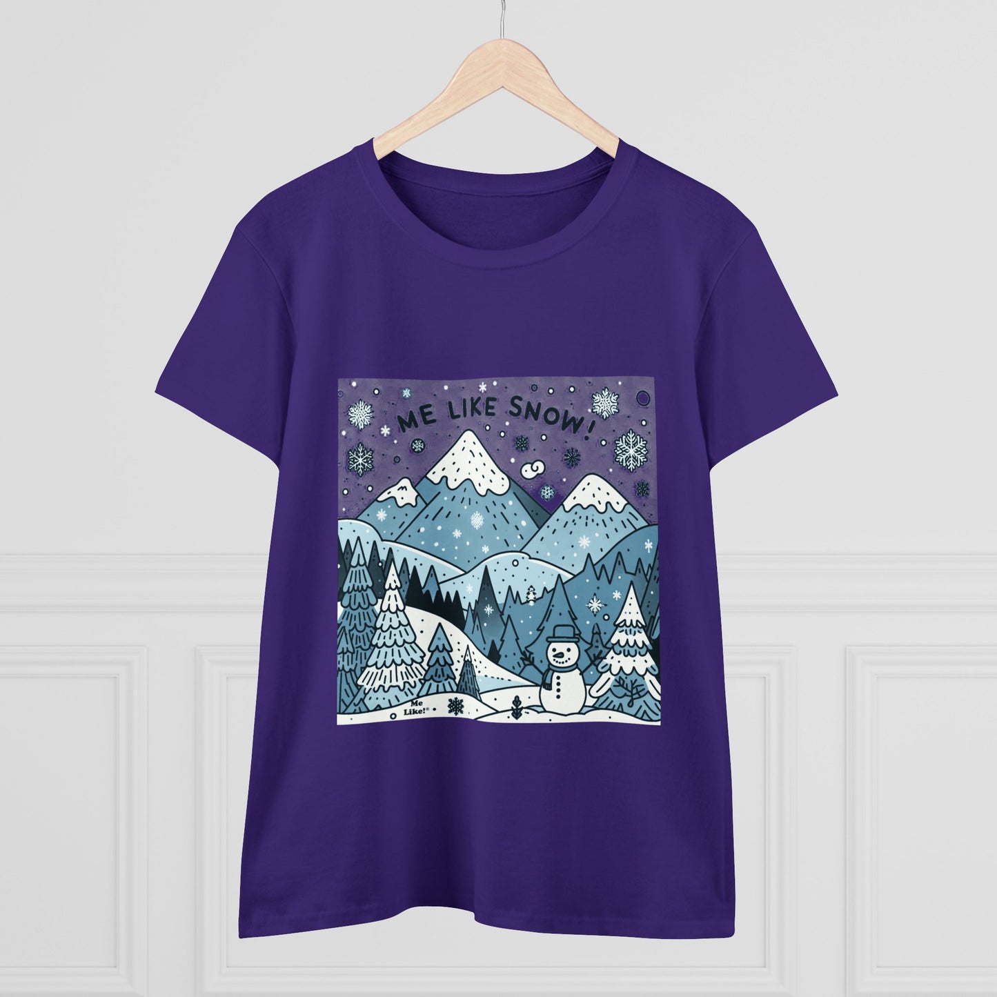 Me Like Snow! - Women's Heavy Cotton Tee - (Snowman #2)