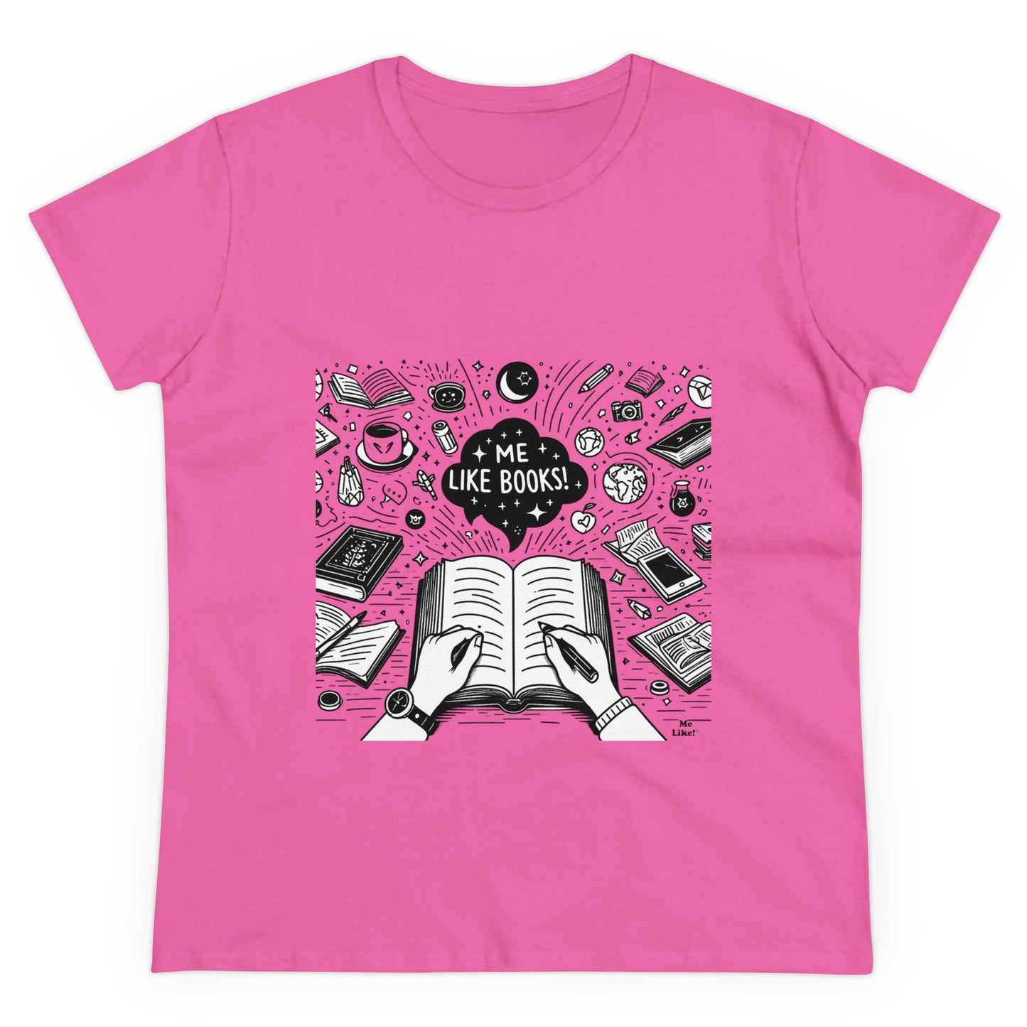 Me Like Books! - Women's Heavy Cotton Tee - (Books #3)