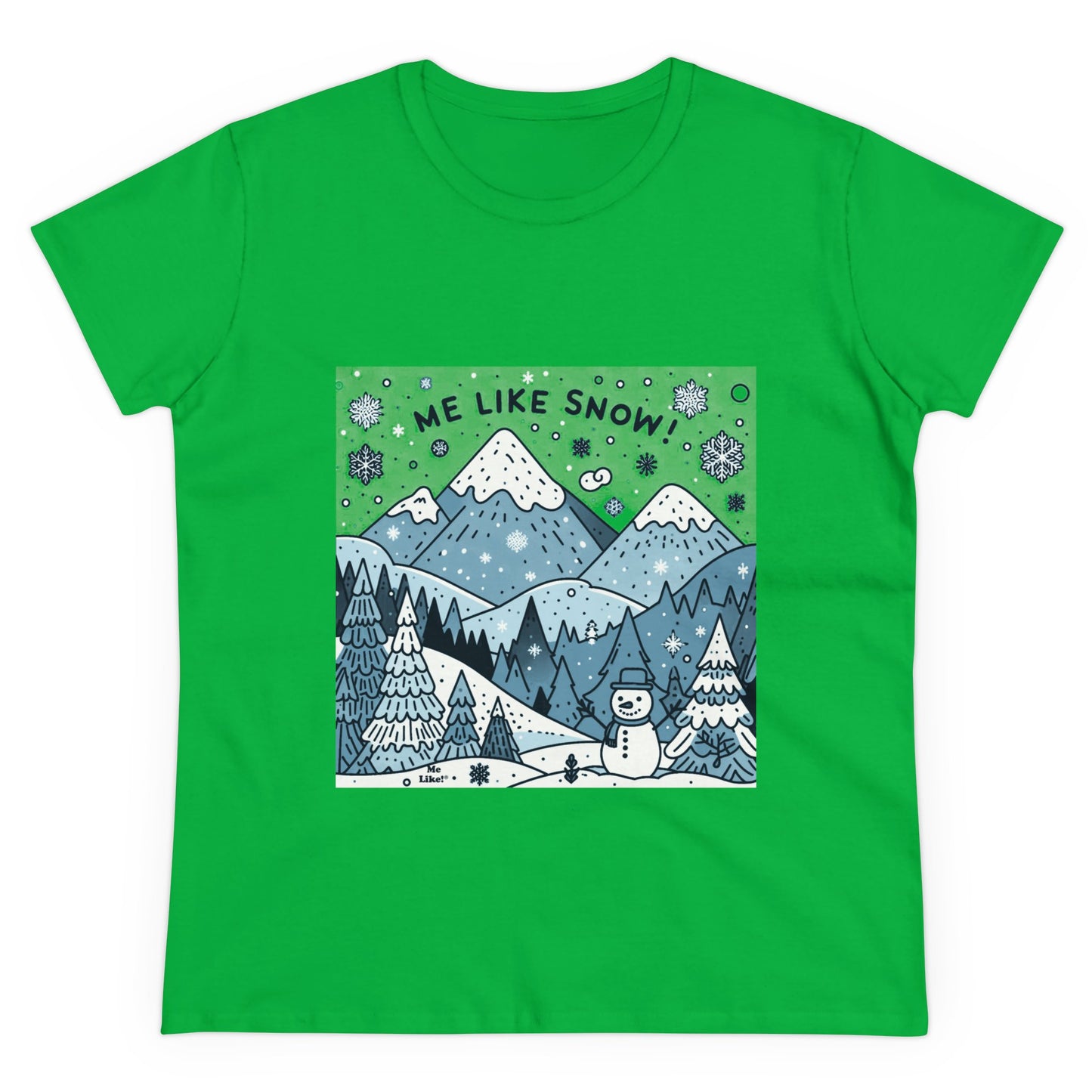 Me Like Snow! - Women's Heavy Cotton Tee - (Snowman #2)