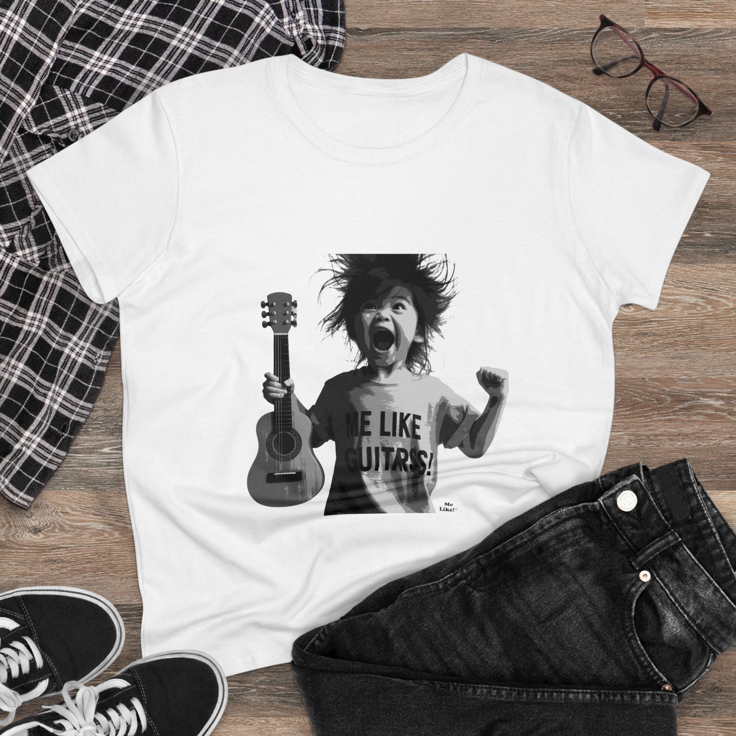 Me Like Guitars! - Women's Cotton Tee - Punk #1