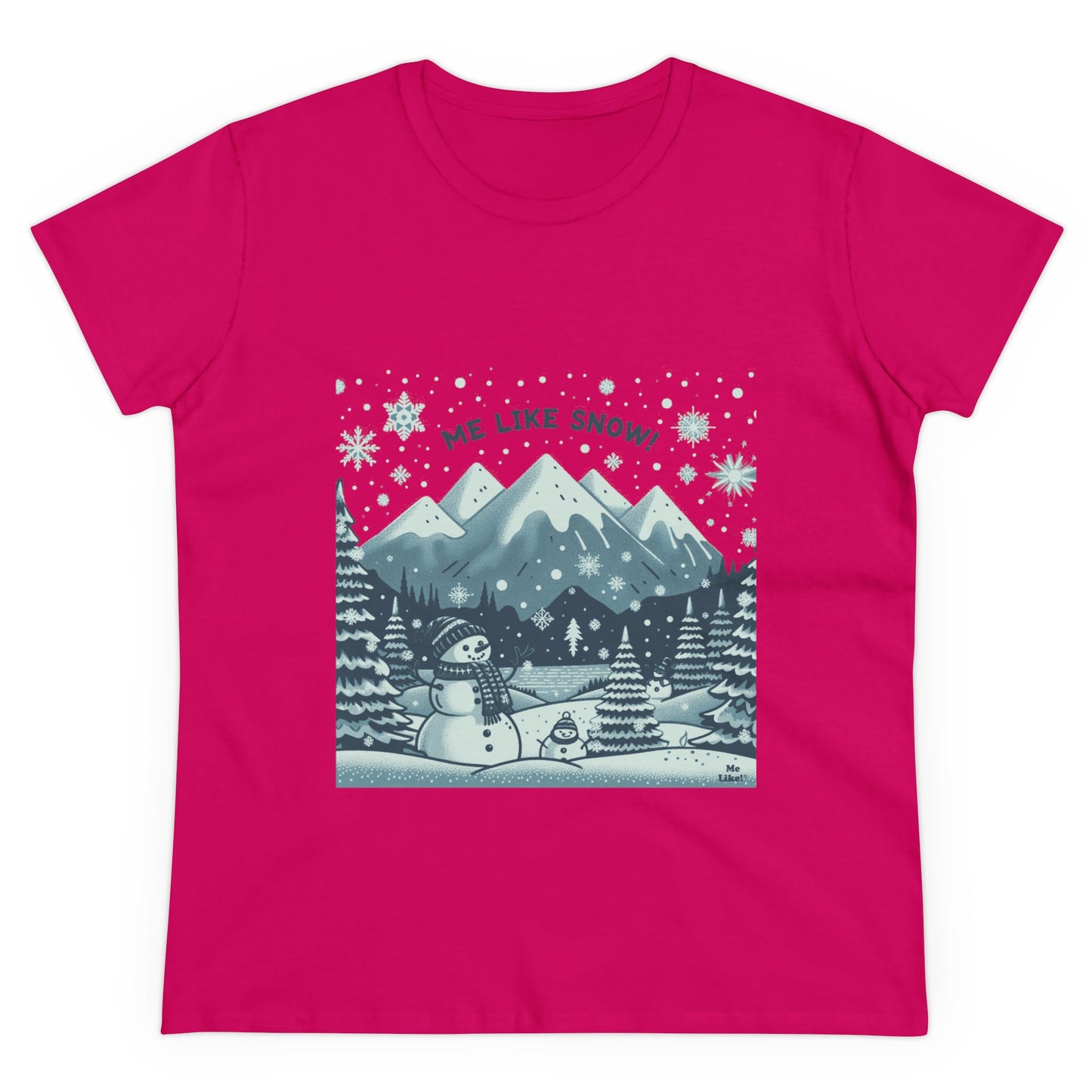 Me Like Snow! - Women's Heavy Cotton Tee - (Snowman #1)