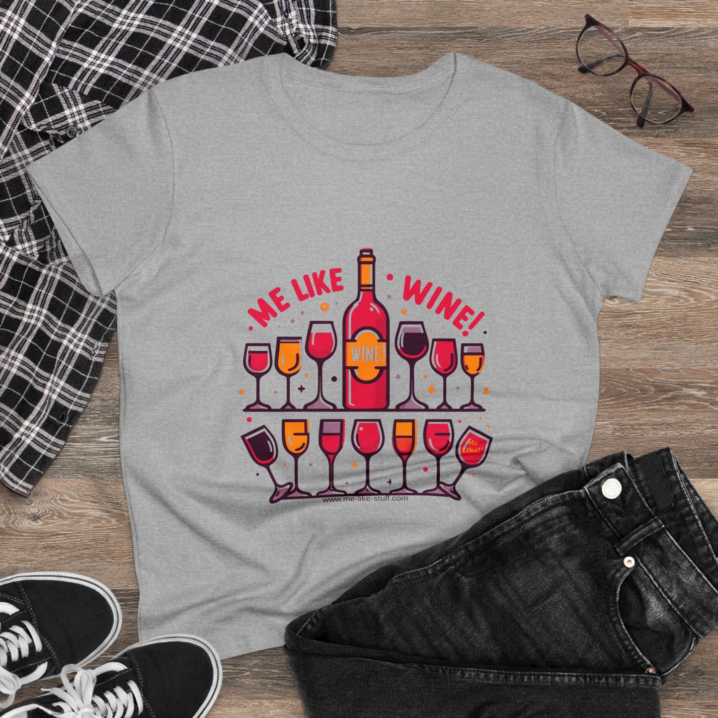 Women's Heavy Cotton Tee - Me Like Wine! (#2)