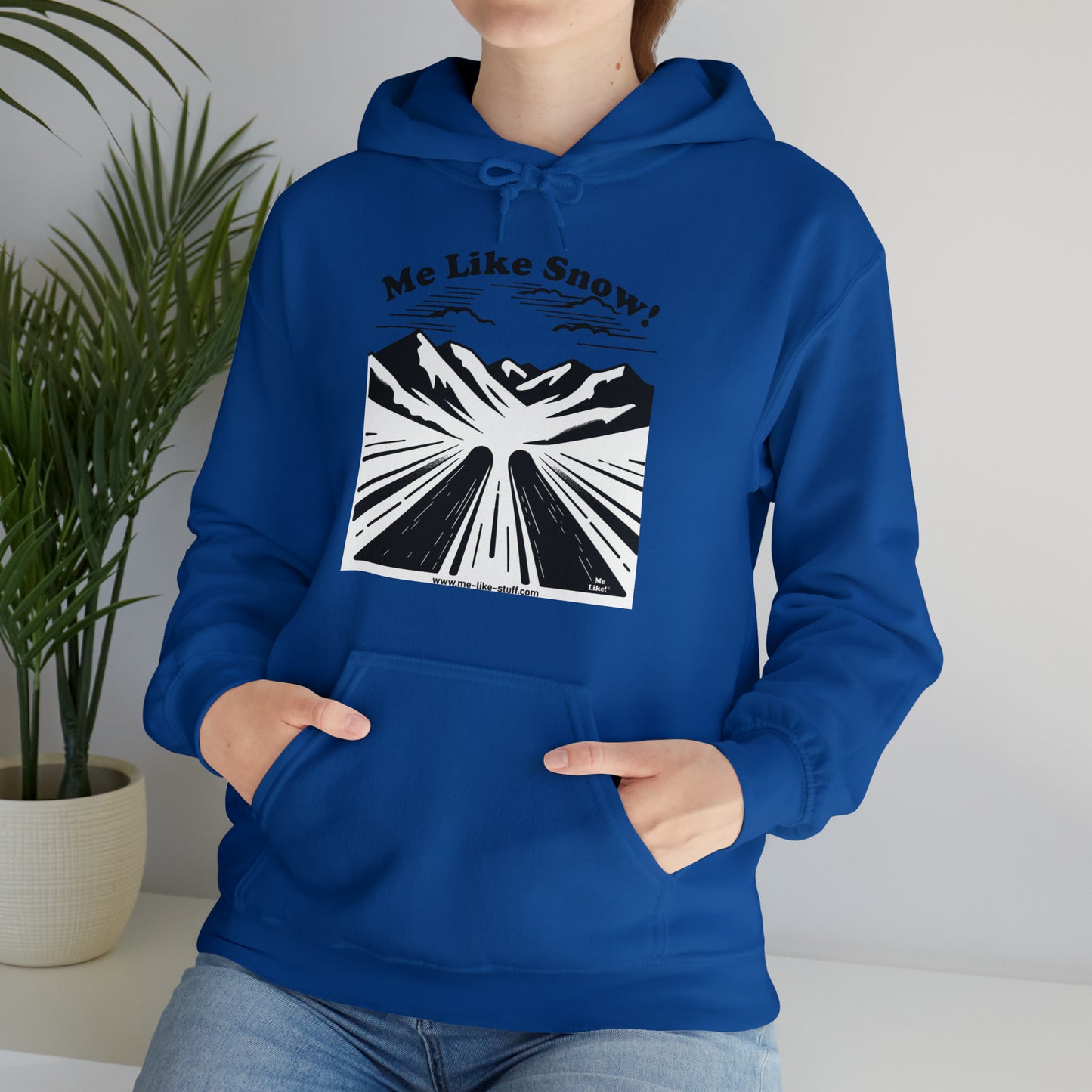 Unisex Heavy Blend™ Hooded Sweatshirt - Me Like Snow! (Ski #1)