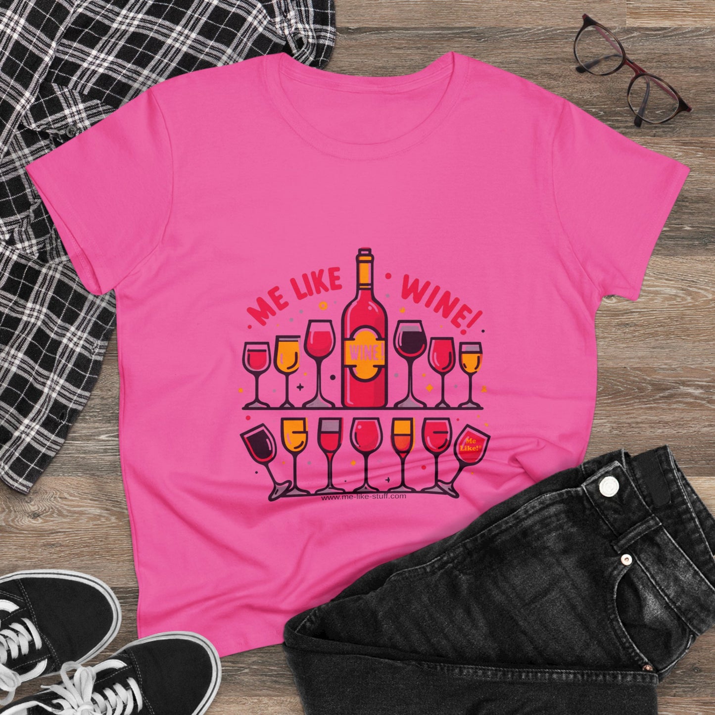 Women's Heavy Cotton Tee - Me Like Wine! (#2)