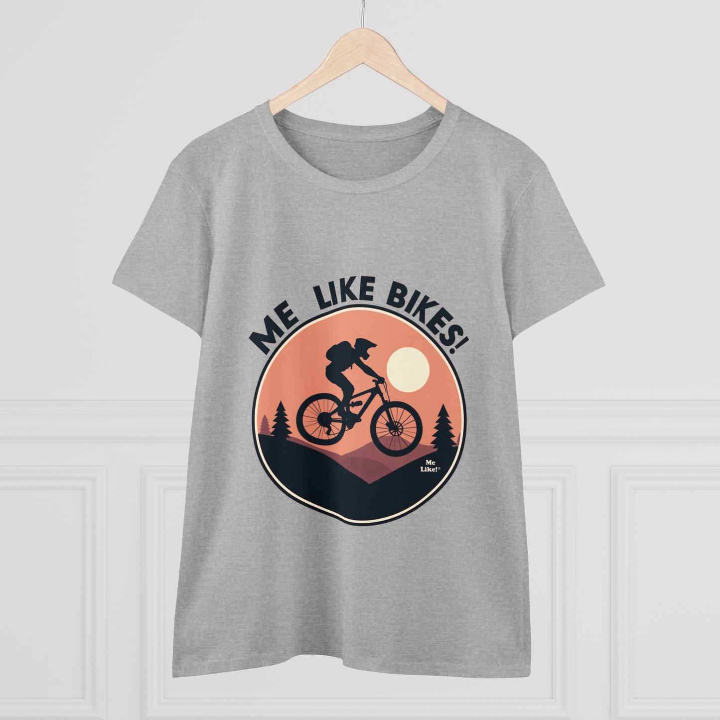 Me Like Bikes! - Women's Heavy Cotton Tee - (Mountain Bike #3)