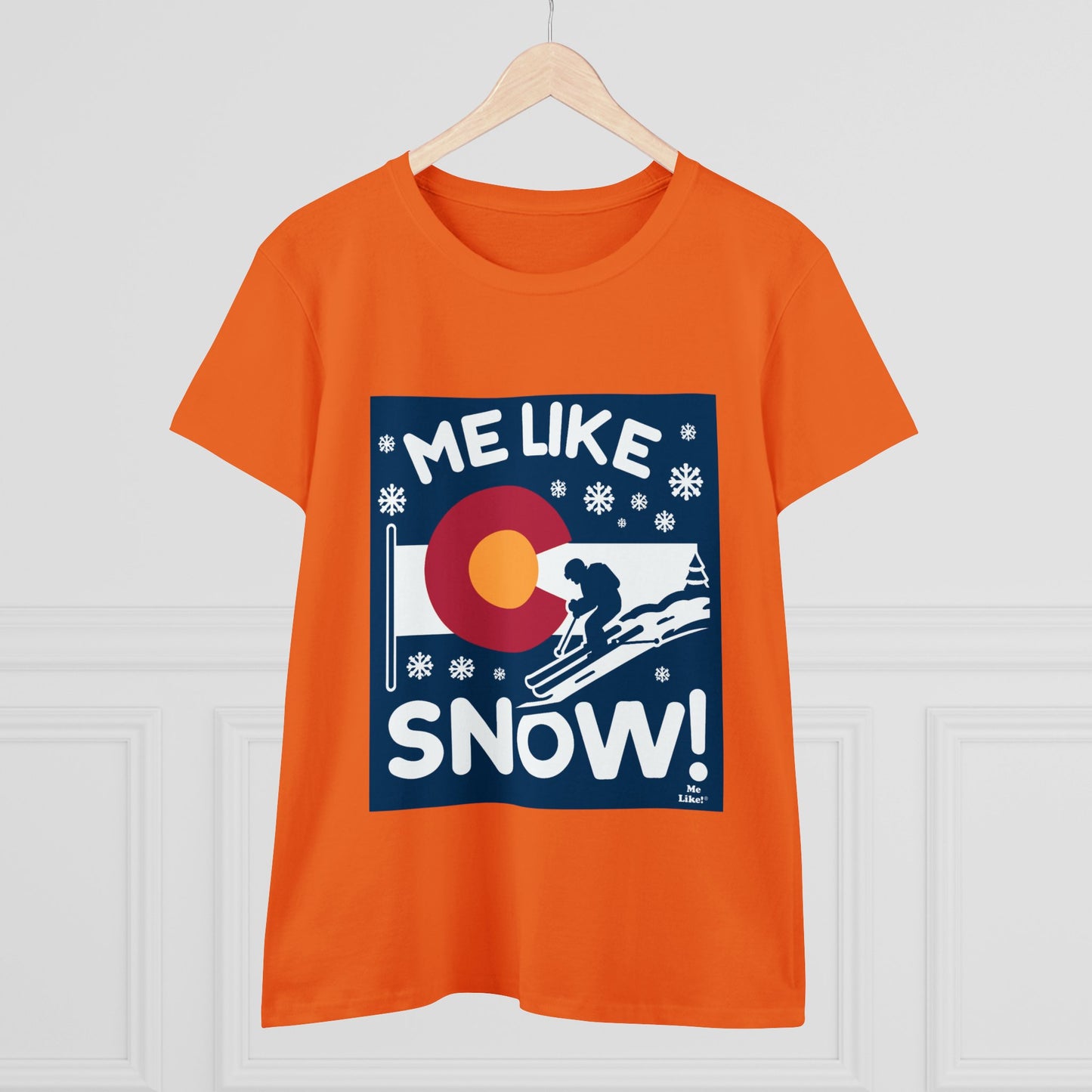 Me Like Snow! - Women's Heavy Cotton Tee - (Ski Colorado #2)