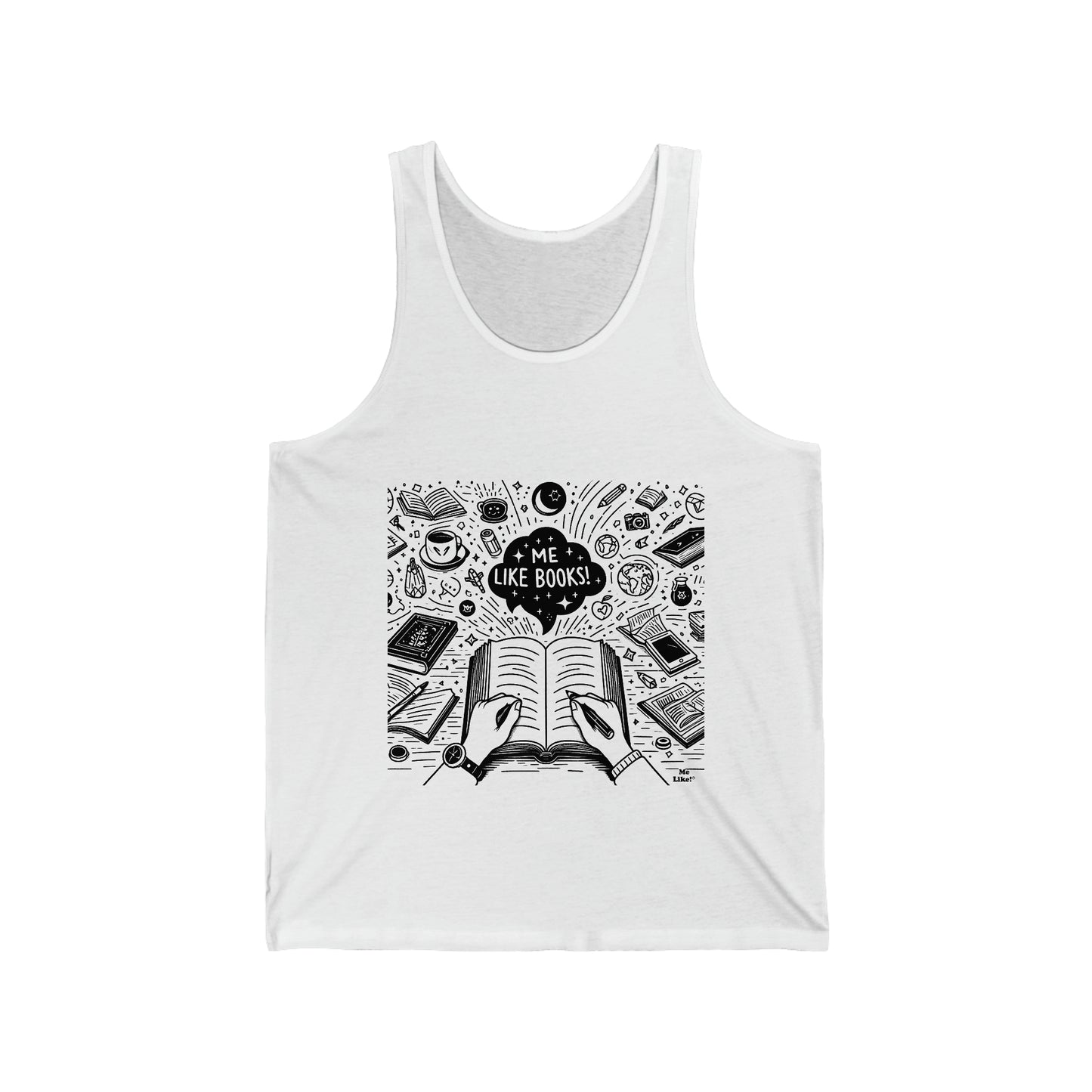 Me Like Books! - Unisex Jersey Tank - (Books #3)