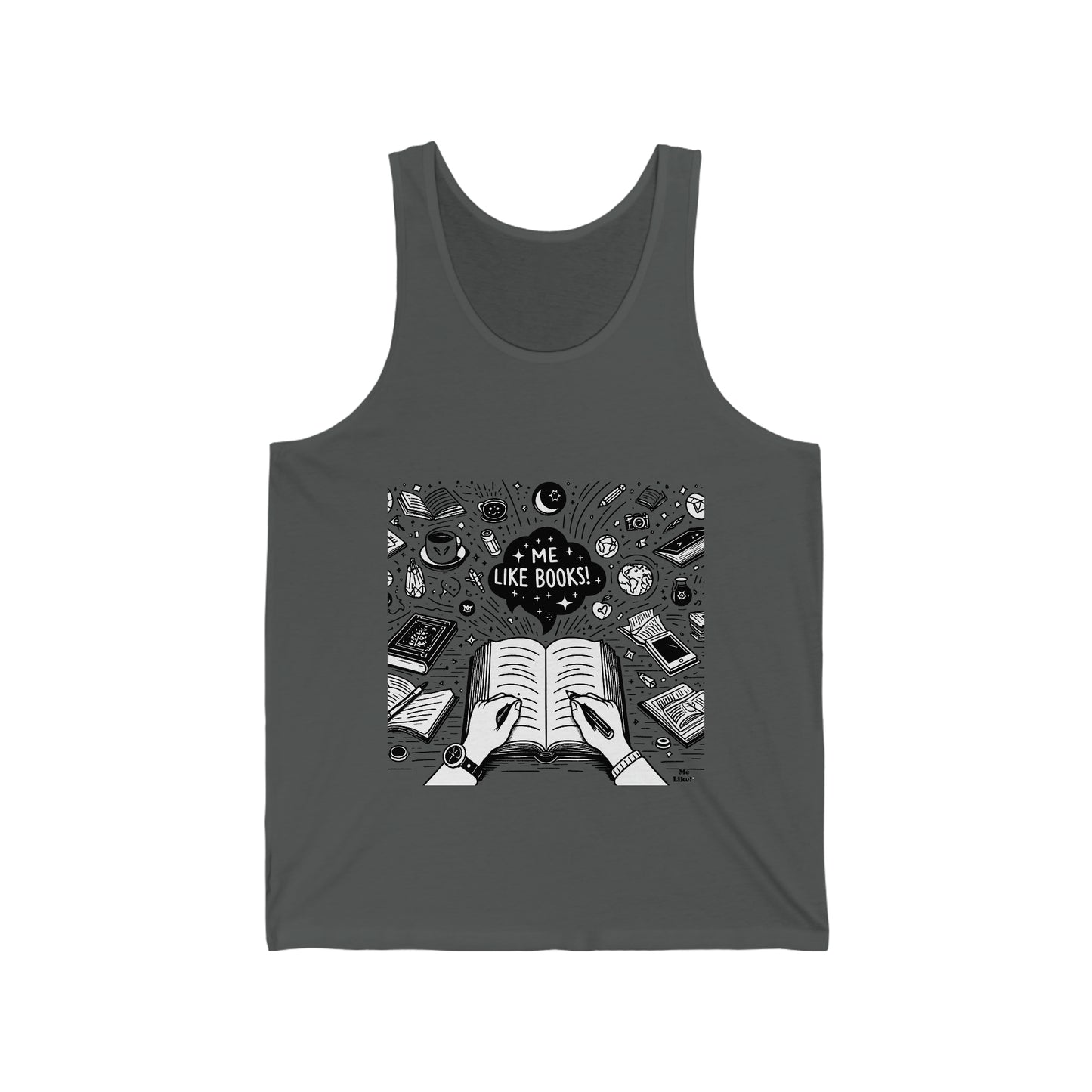 Me Like Books! - Unisex Jersey Tank - (Books #3)