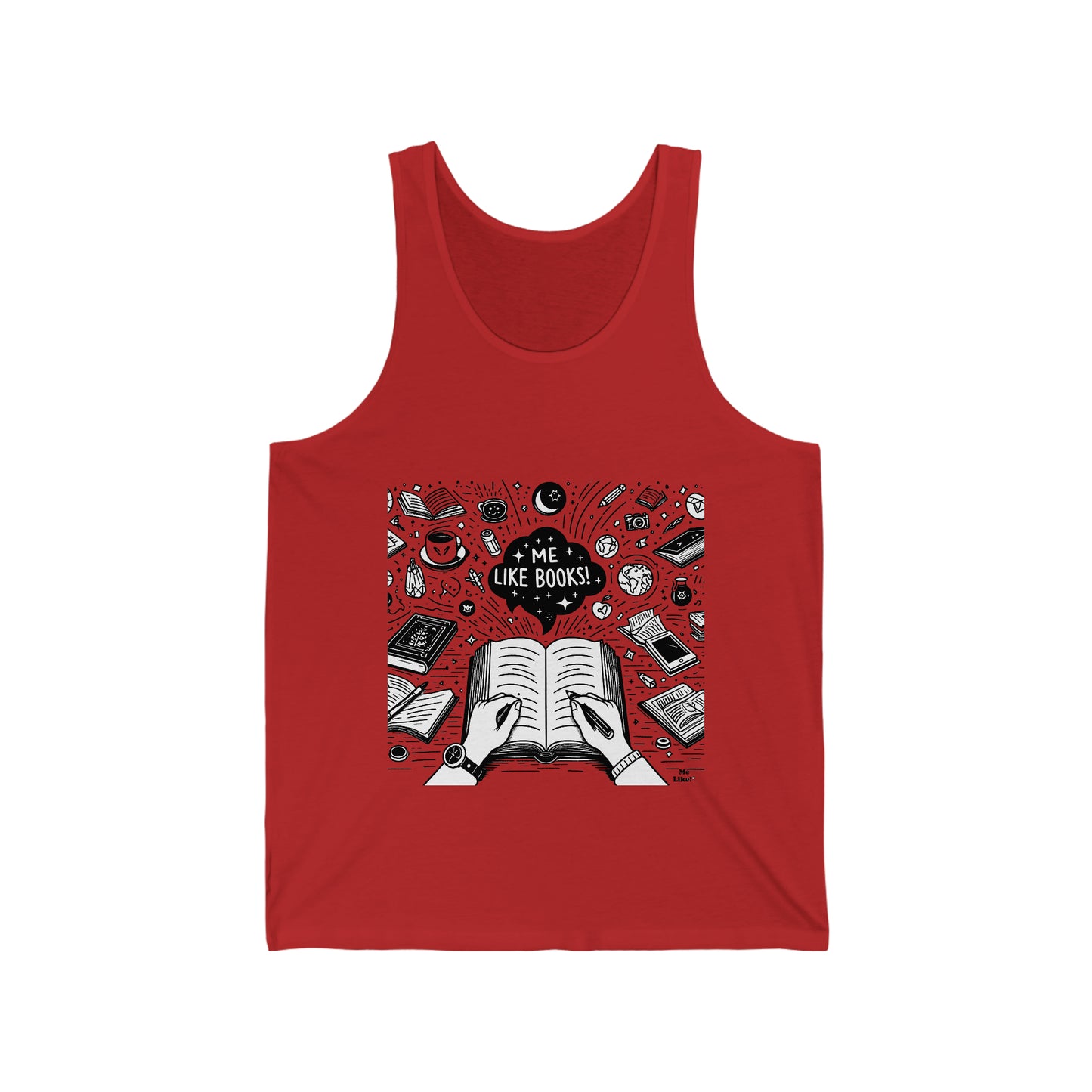 Me Like Books! - Unisex Jersey Tank - (Books #3)