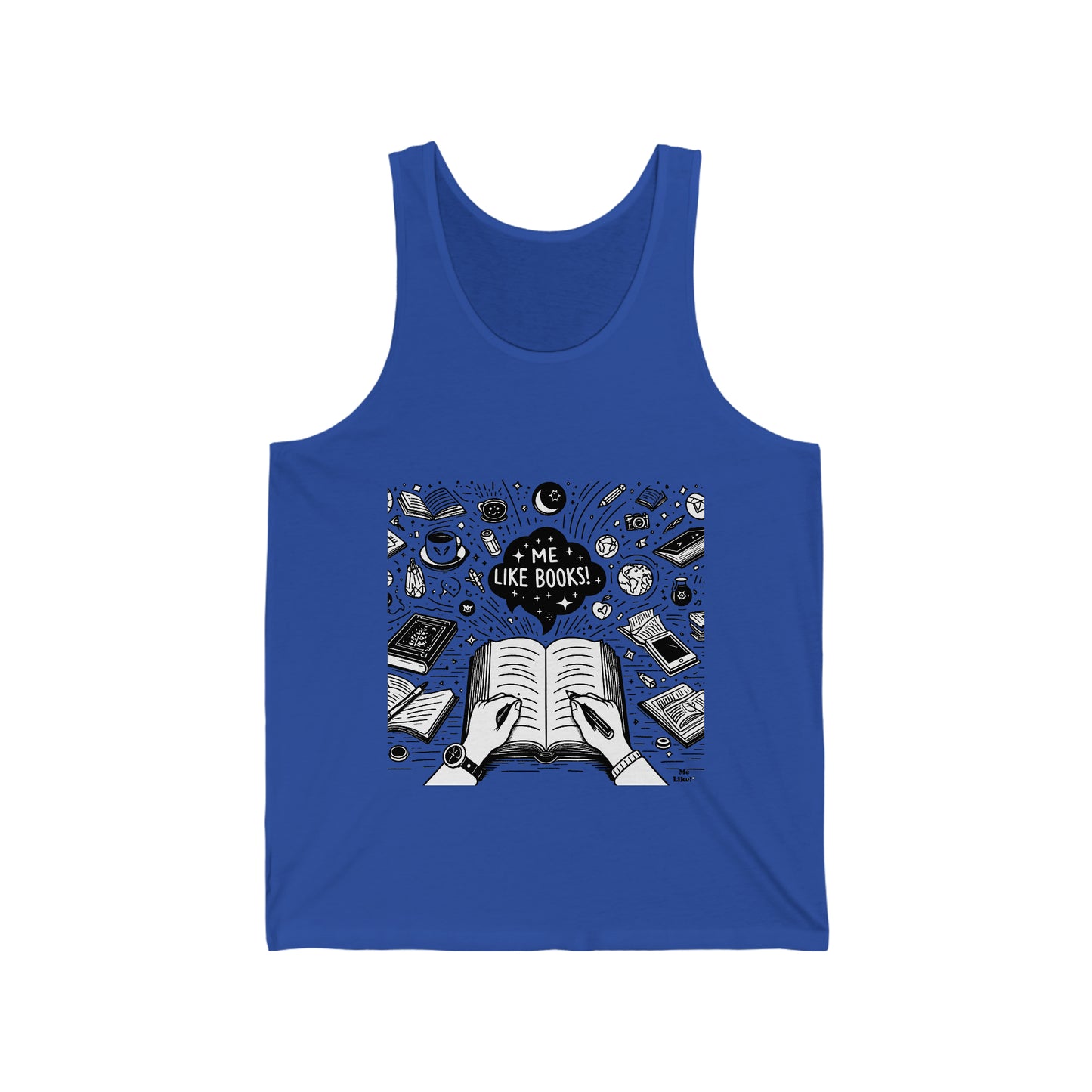 Me Like Books! - Unisex Jersey Tank - (Books #3)