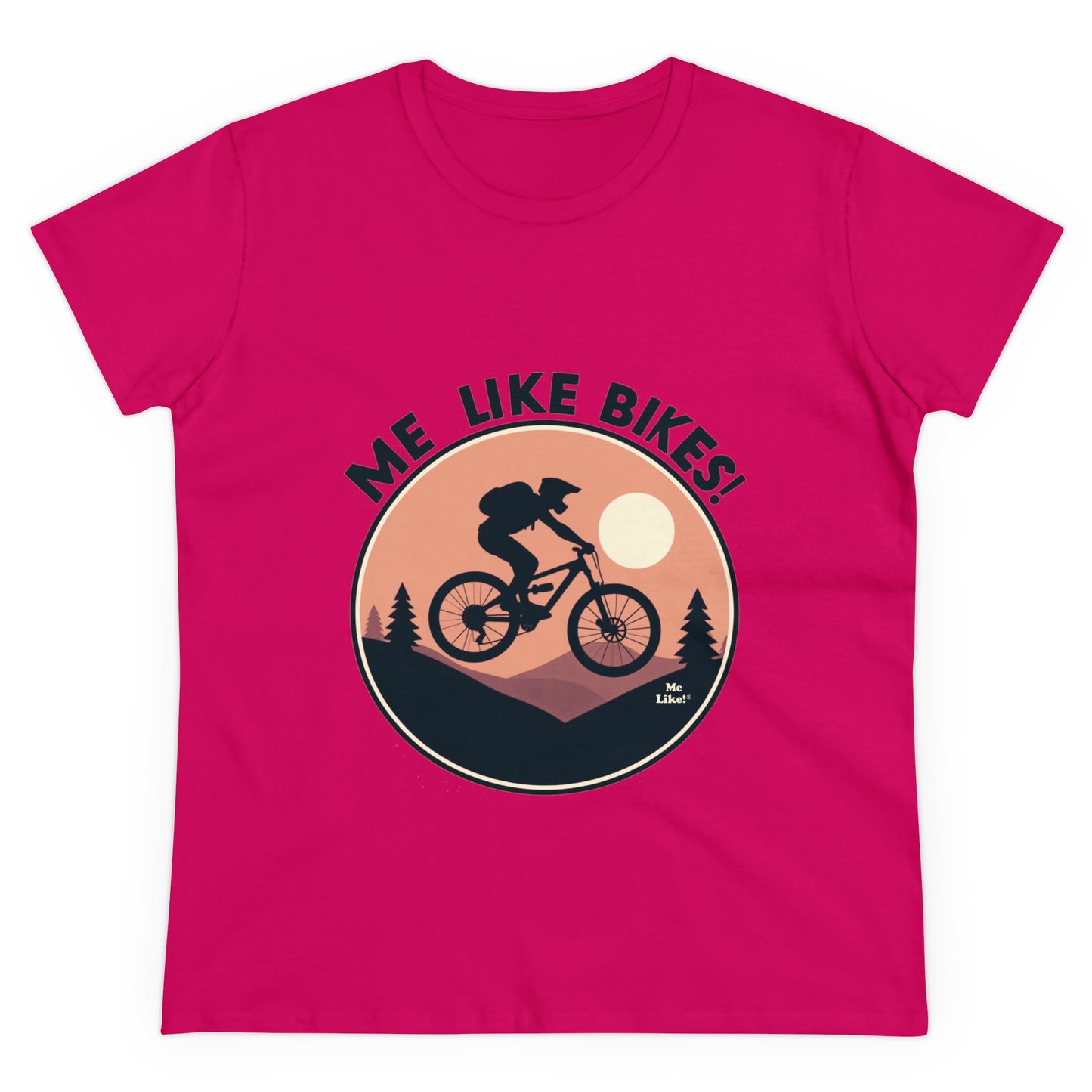 Me Like Bikes! - Women's Heavy Cotton Tee - (Mountain Bike #3)