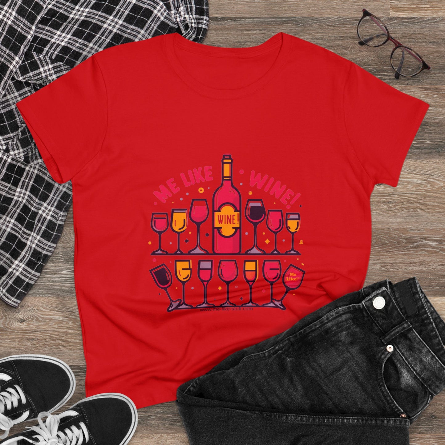 Women's Heavy Cotton Tee - Me Like Wine! (#2)