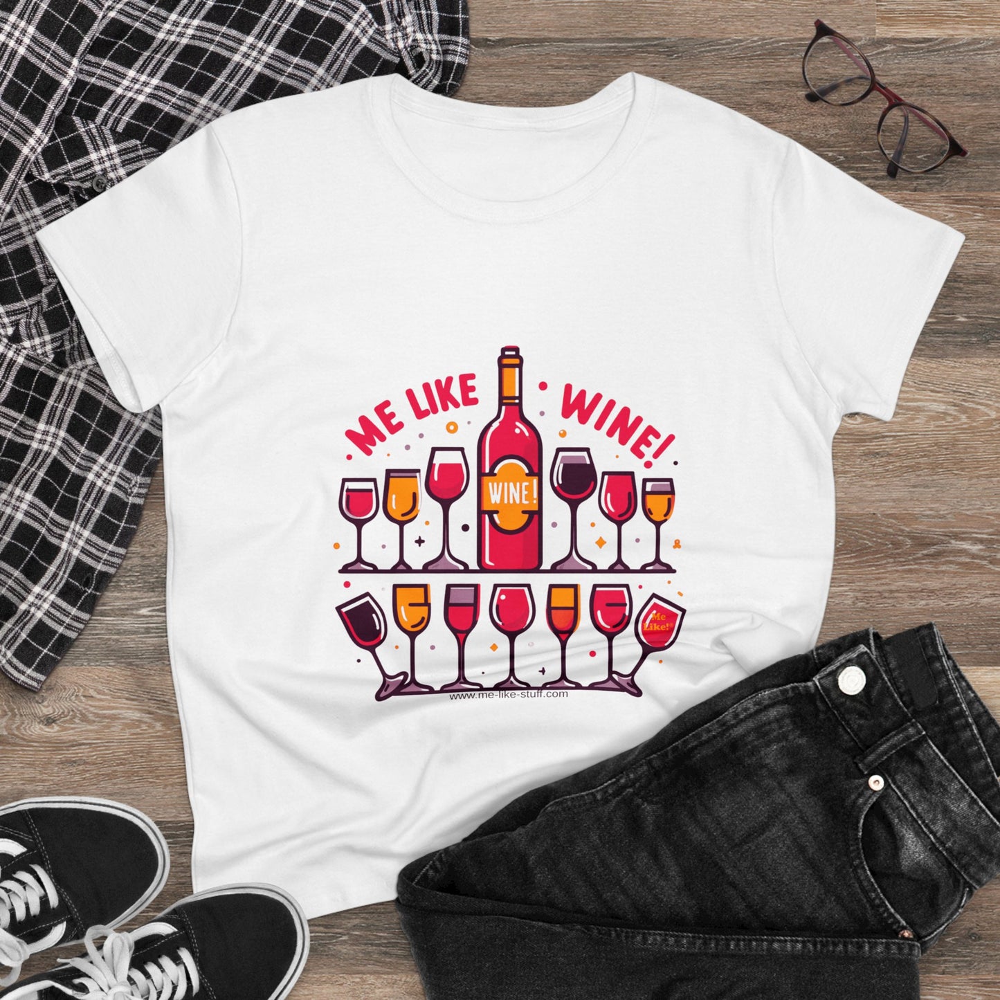 Women's Heavy Cotton Tee - Me Like Wine! (#2)