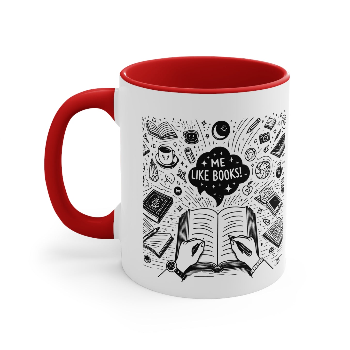 Me Like Books! - Accent Coffee Mug, 11oz - (Books #3)