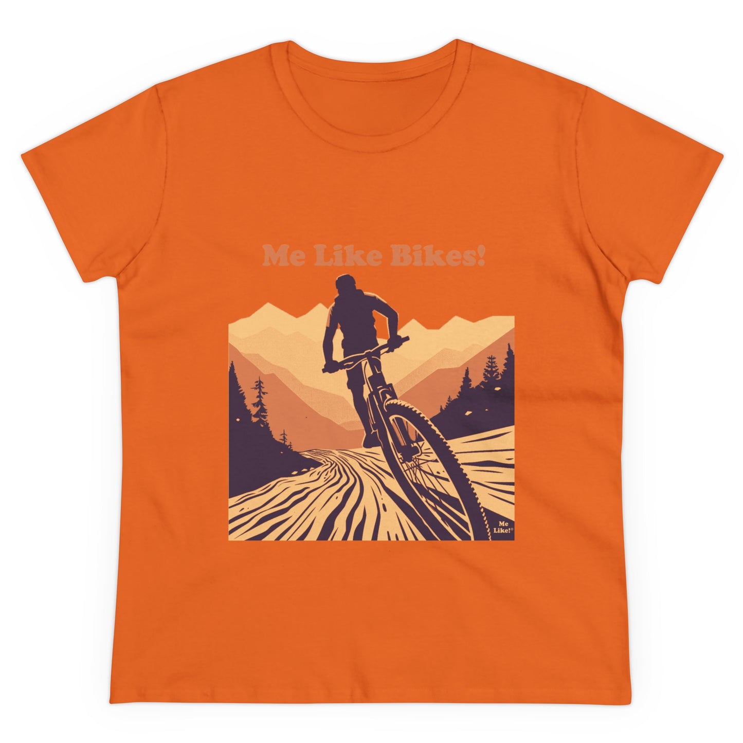 Women's Heavy Cotton Tee - Me Like Bikes! (Mountain Bike #2)