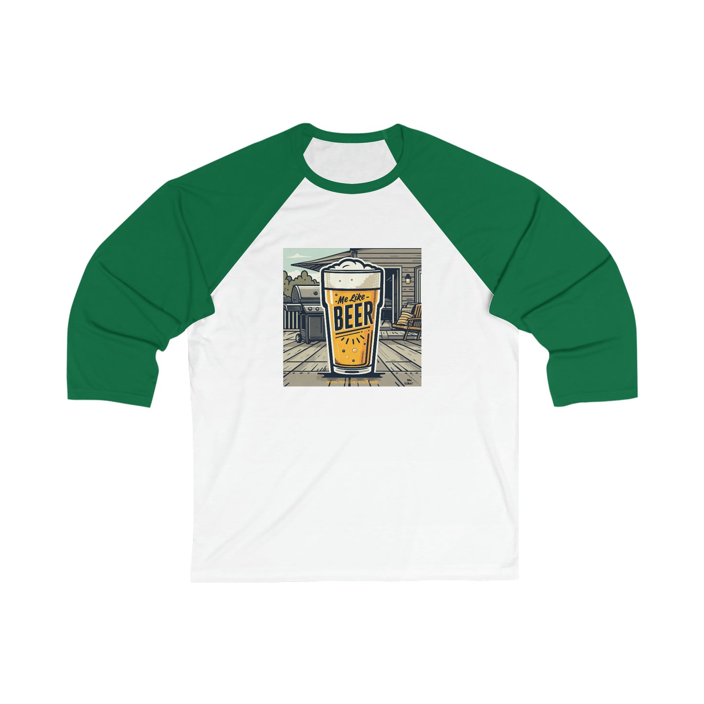 Unisex 3\4 Sleeve Baseball Tee - Me Like Beer! (#3)