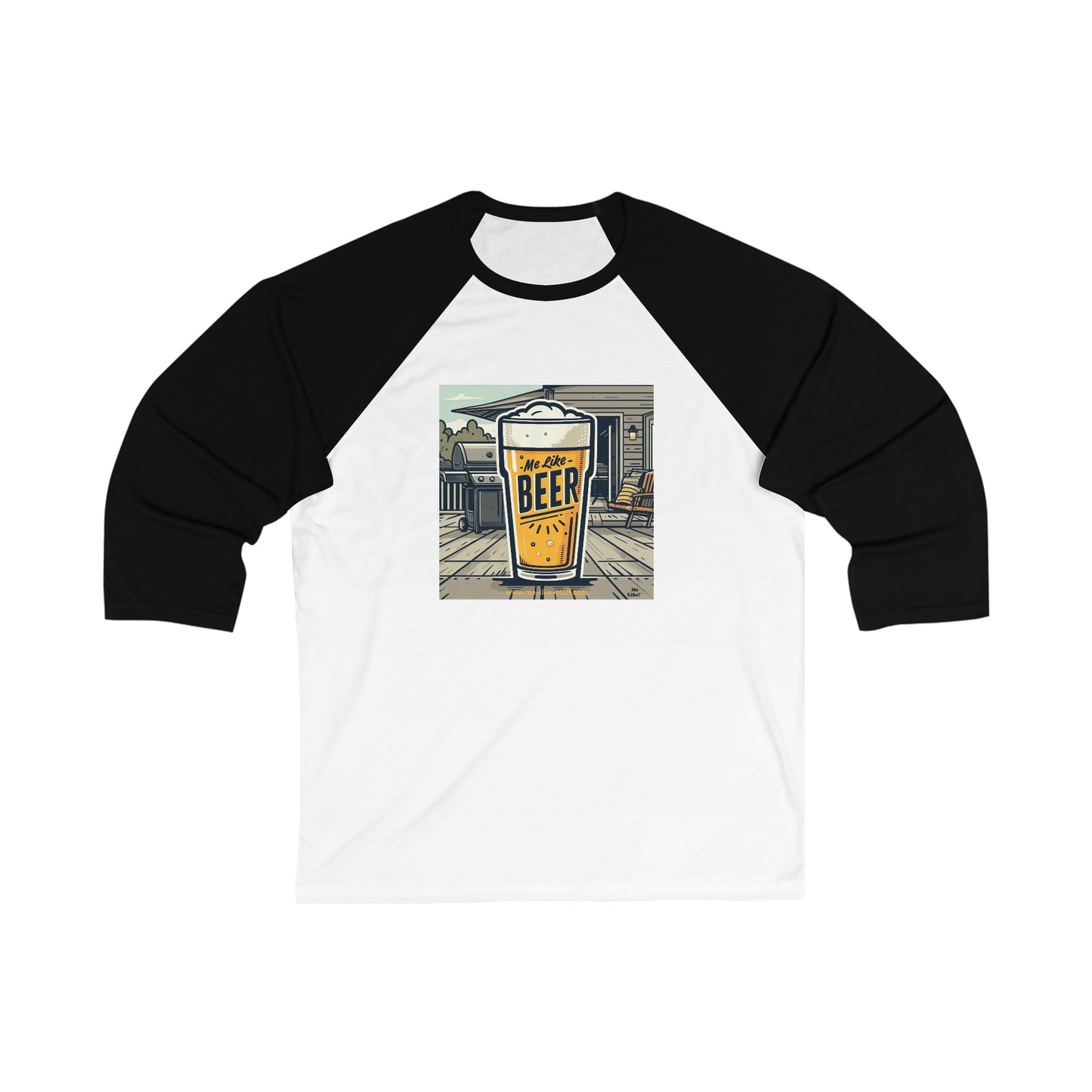 Unisex 3\4 Sleeve Baseball Tee - Me Like Beer! (#3)
