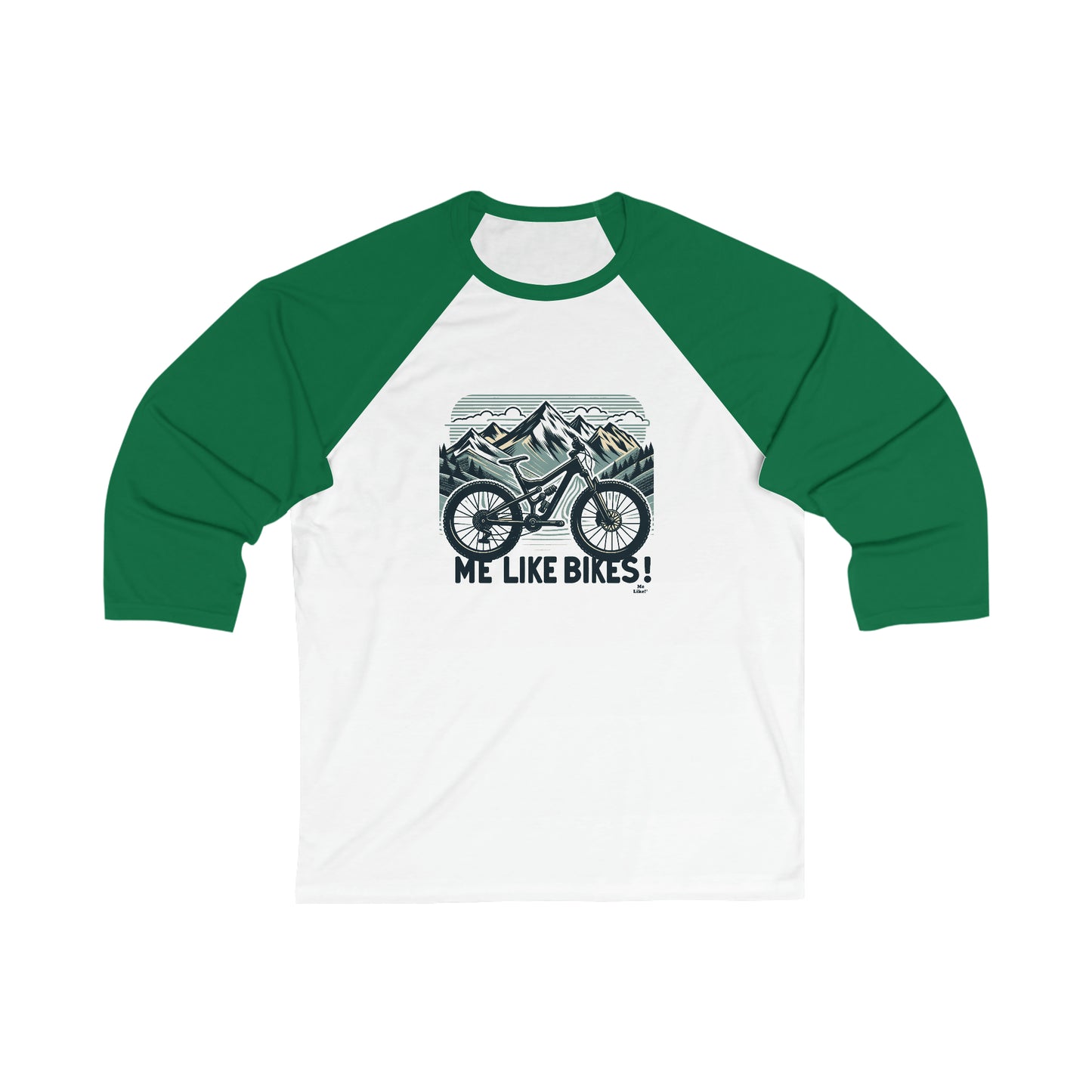 Me Like Bikes! - Unisex 3\4 Sleeve Baseball Tee - (Mountain Bike #5)