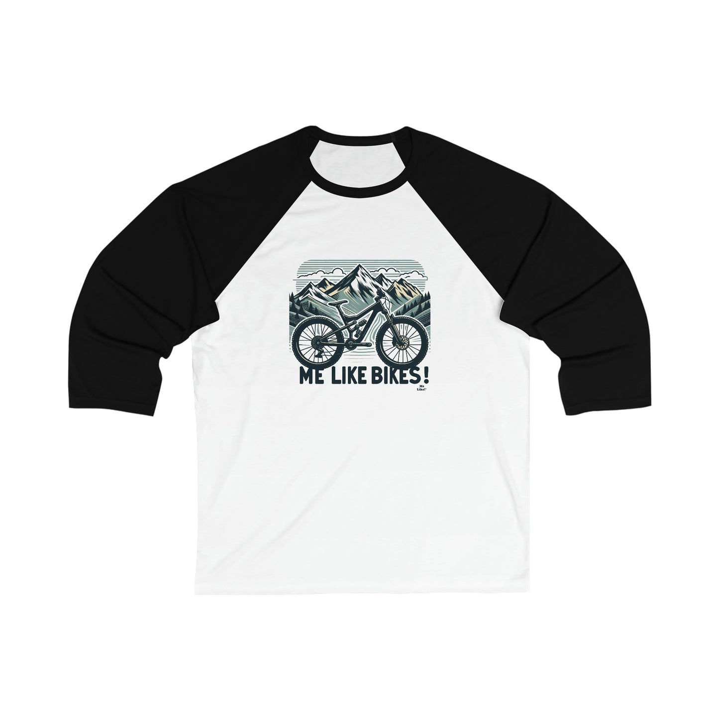 Me Like Bikes! - Unisex 3\4 Sleeve Baseball Tee - (Mountain Bike #5)