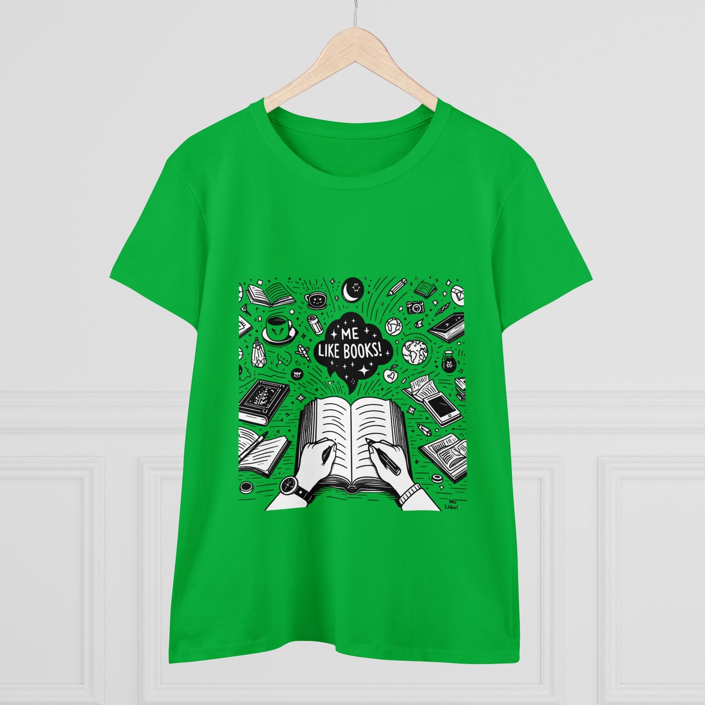 Me Like Books! - Women's Heavy Cotton Tee - (Books #3)