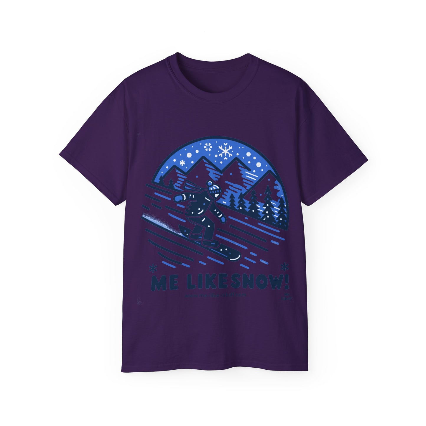 Unisex Ultra Cotton Tee - Me Like Snow! (Snowboard #2)