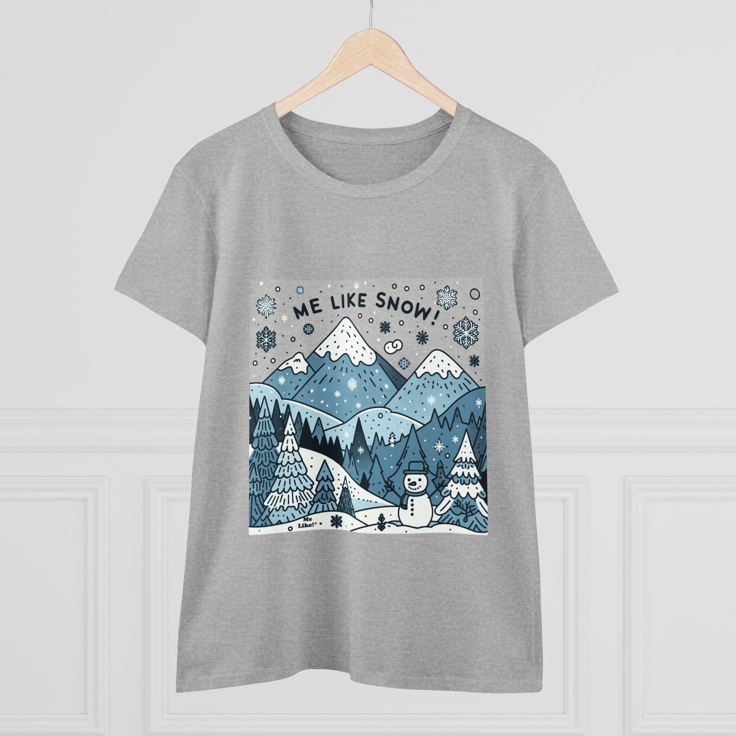 Me Like Snow! - Women's Heavy Cotton Tee - (Snowman #2)