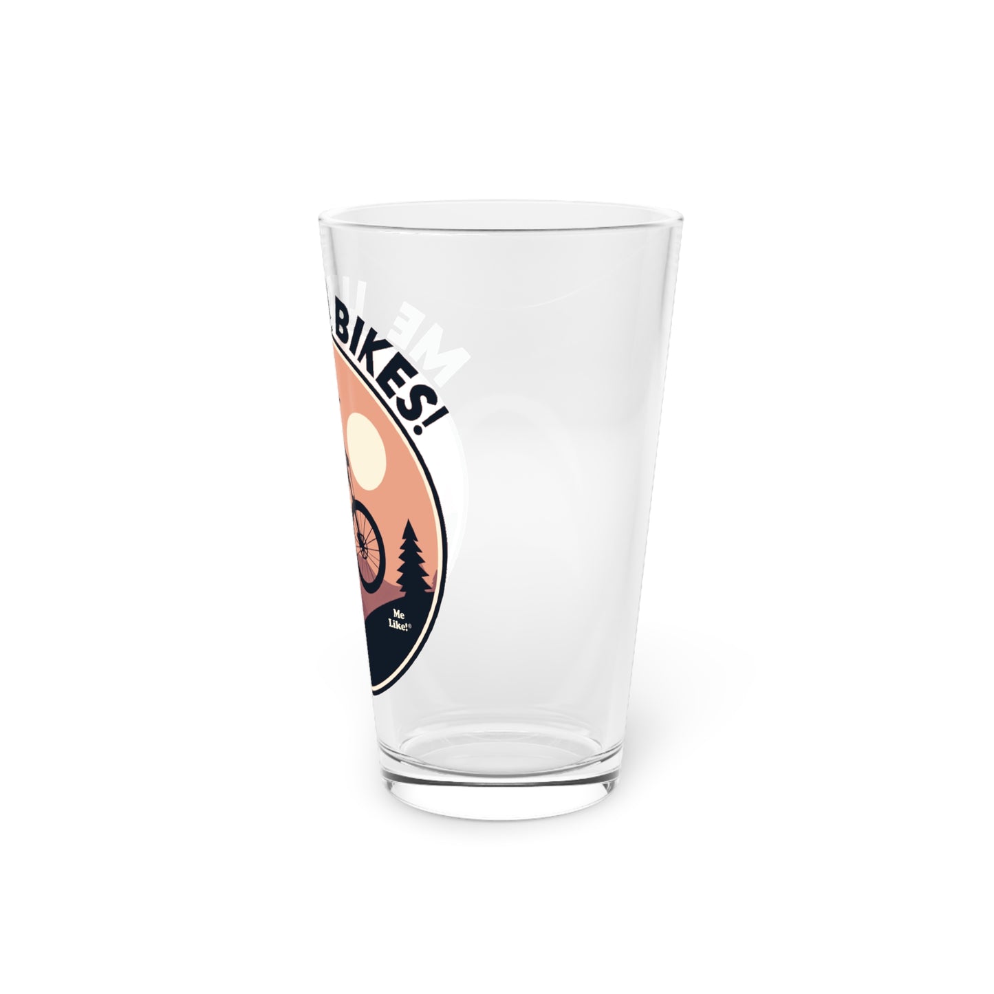 Me Like Bikes! - Pint Glass, 16oz - (Mountain Bike #3)