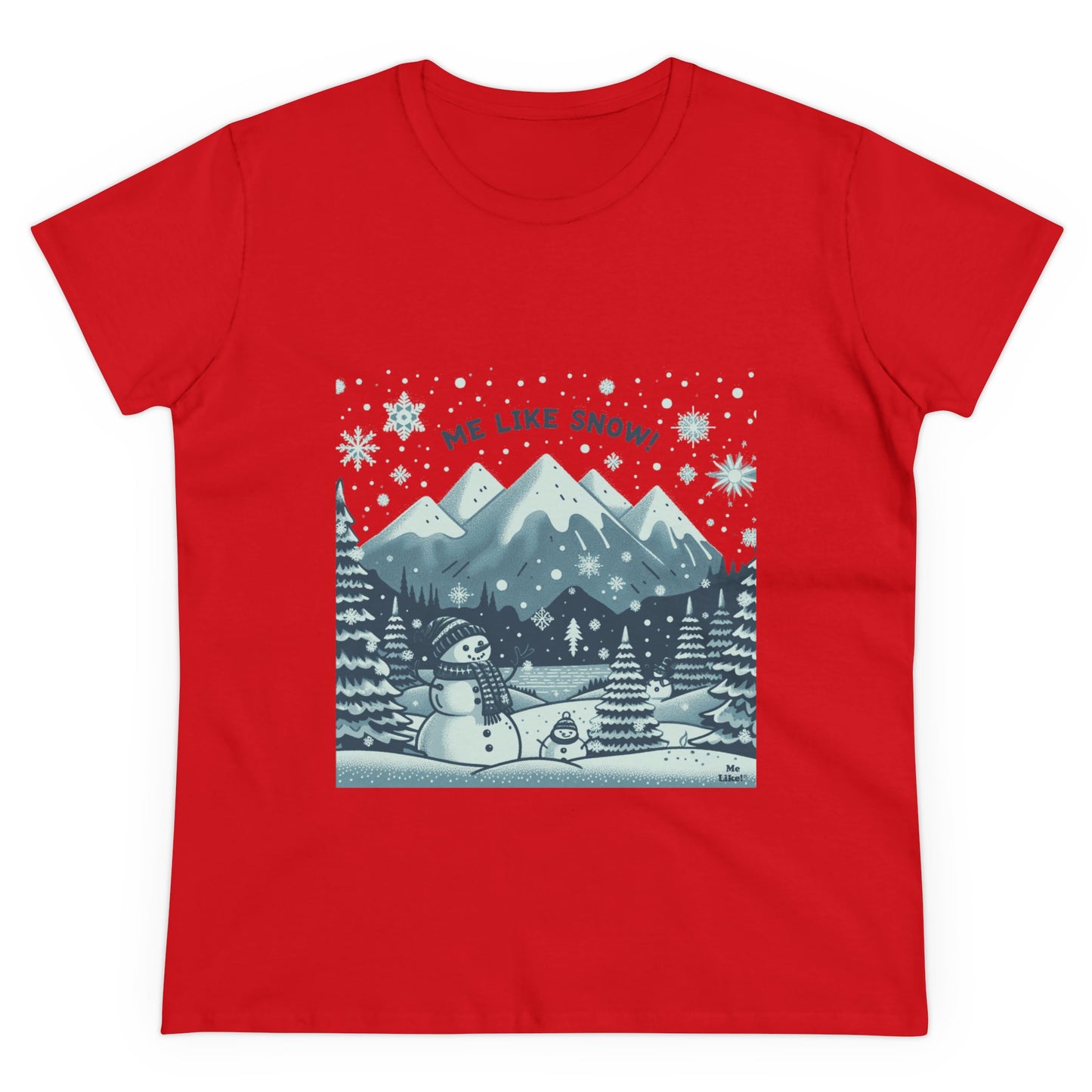 Me Like Snow! - Women's Heavy Cotton Tee - (Snowman #1)
