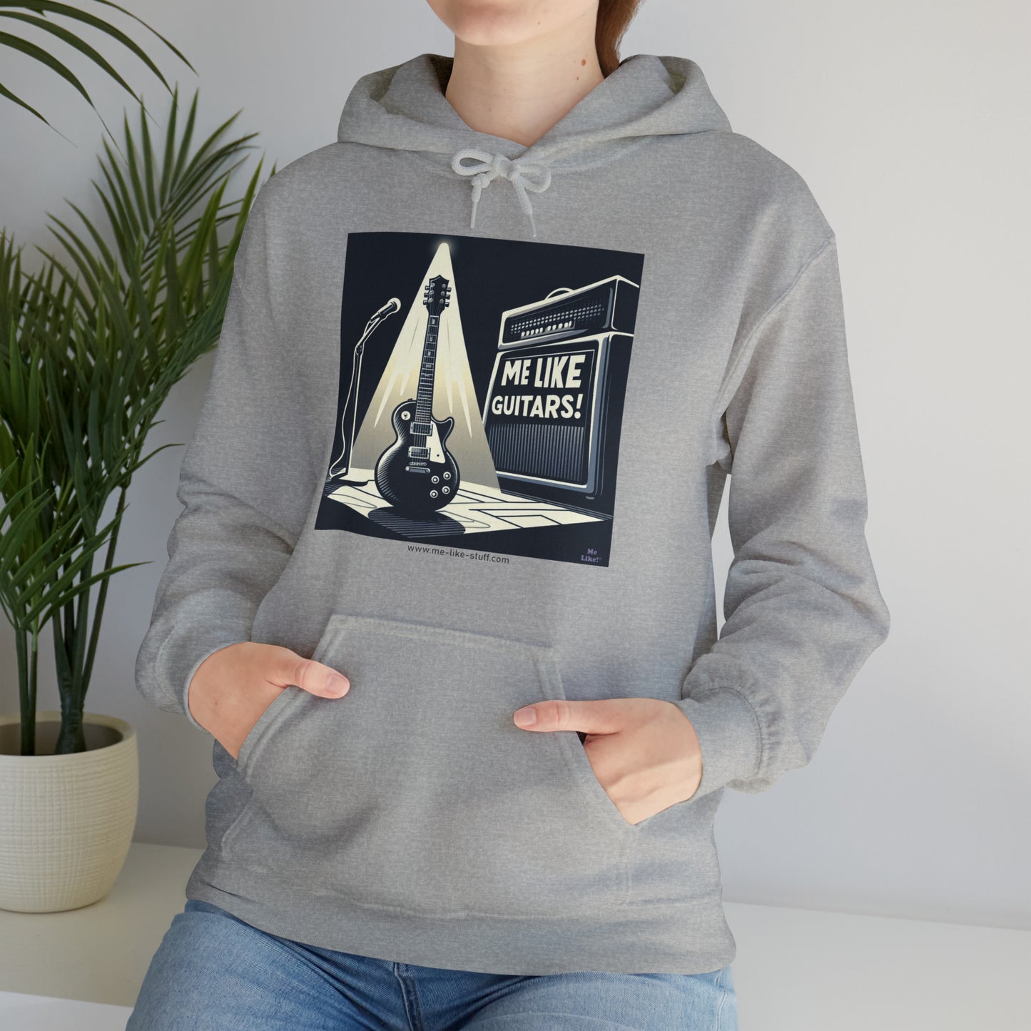 Unisex Heavy Blend™ Hooded Sweatshirt - Me Like Guitars! (Electric #1)