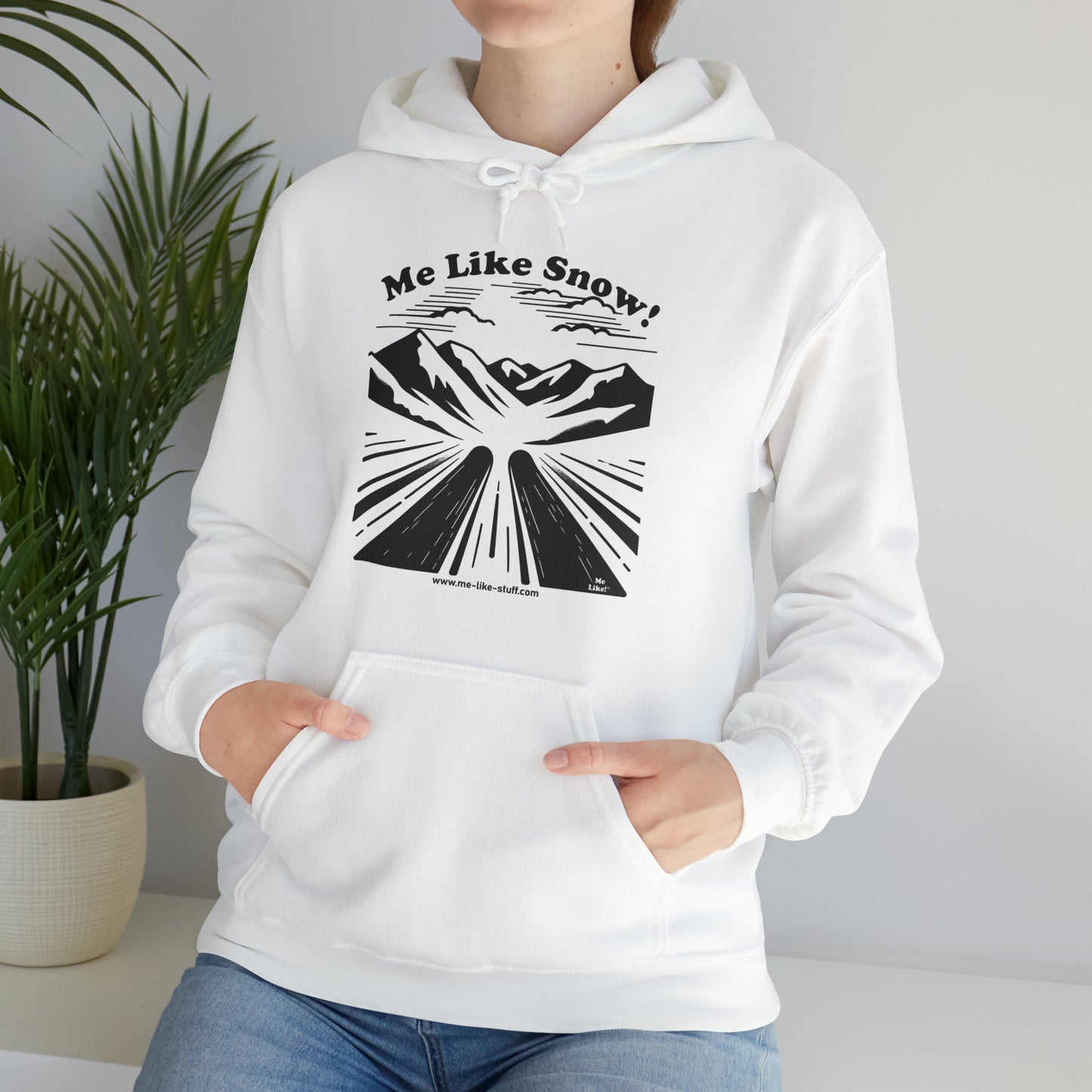Unisex Heavy Blend™ Hooded Sweatshirt - Me Like Snow! (Ski #1)