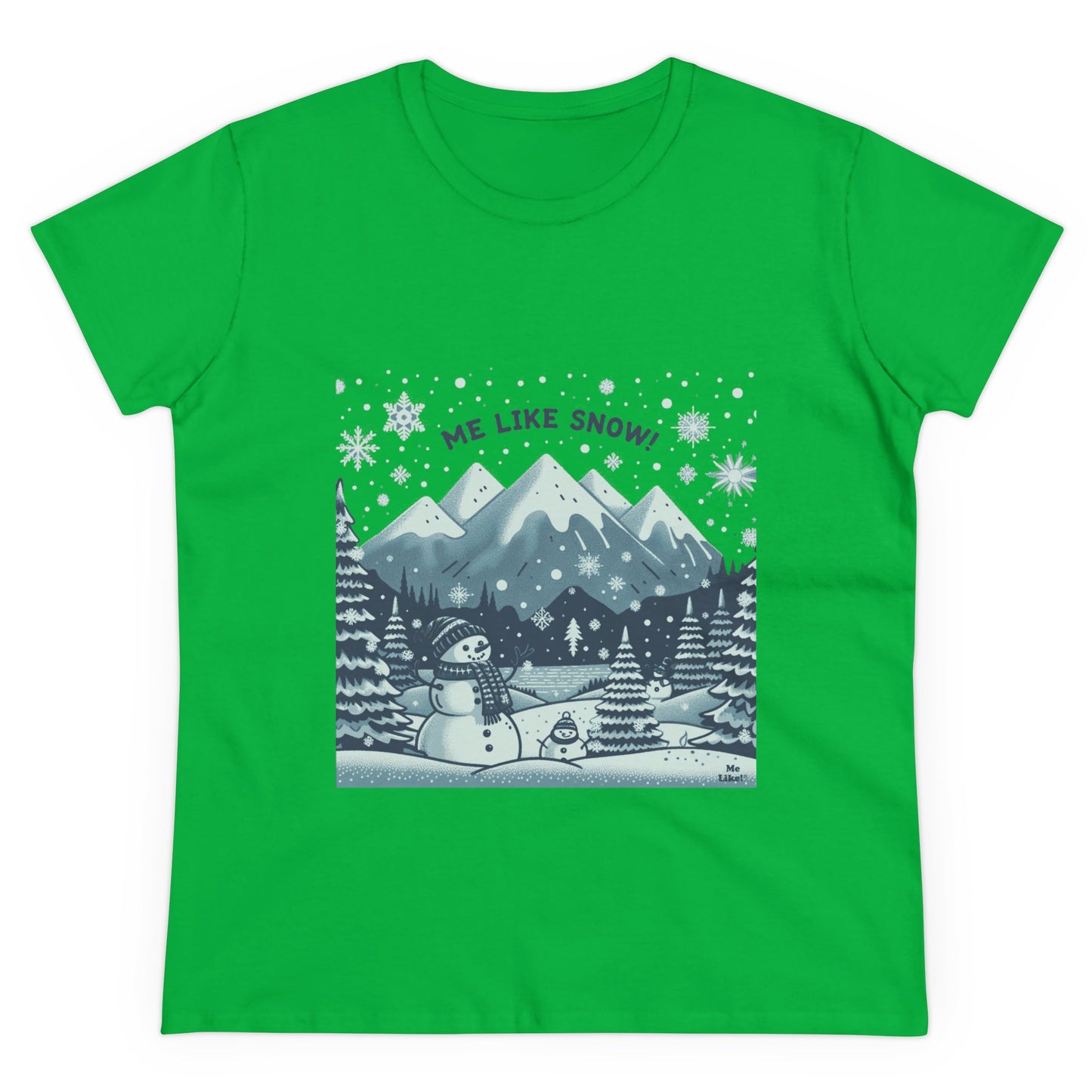 Me Like Snow! - Women's Heavy Cotton Tee - (Snowman #1)