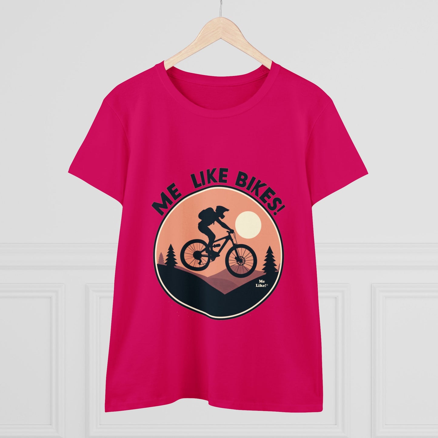 Me Like Bikes! - Women's Heavy Cotton Tee - (Mountain Bike #3)