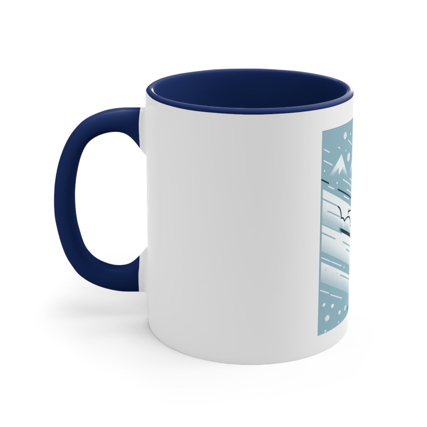 Accent Coffee Mug, 11oz - Me Like Snow! (Ski #2)