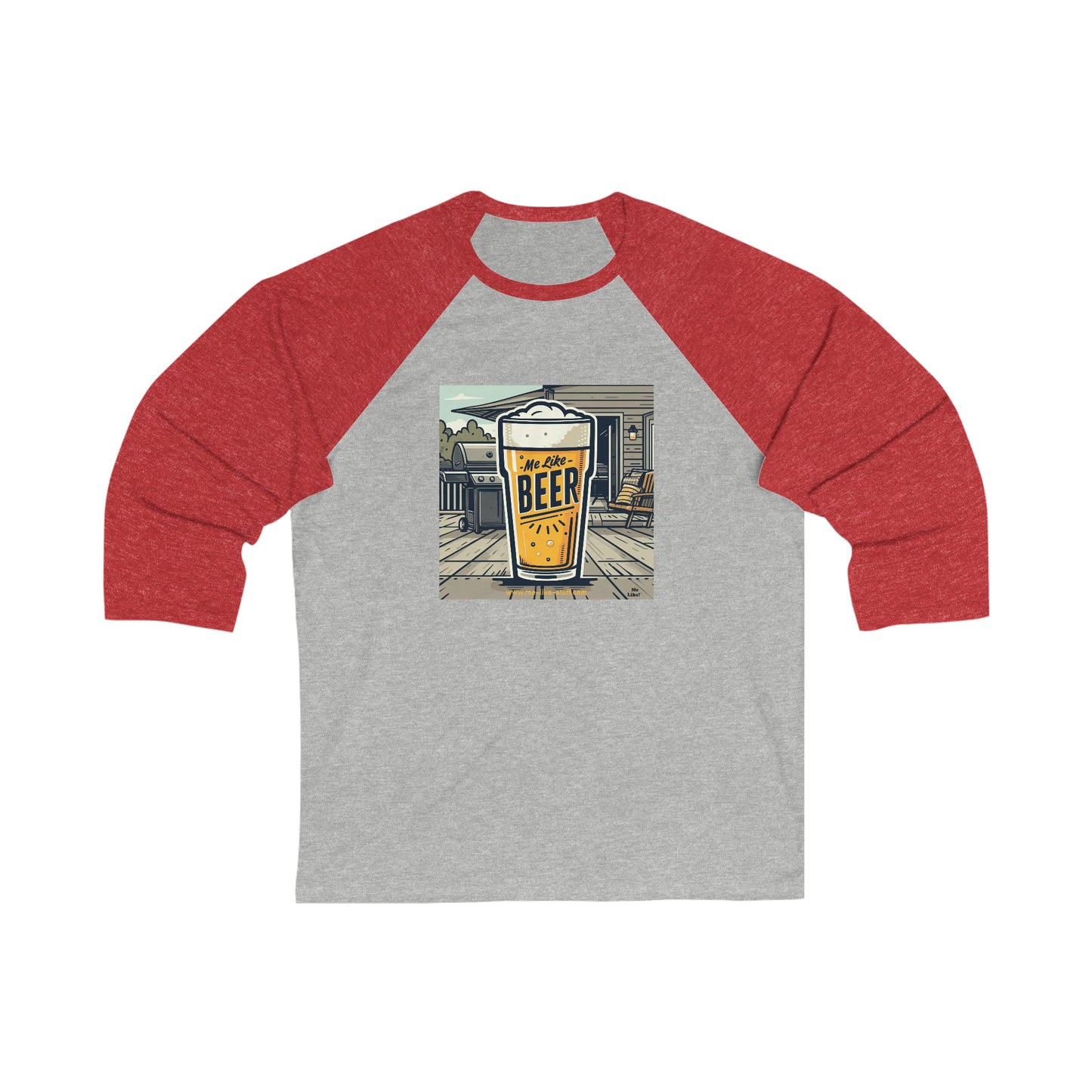 Unisex 3\4 Sleeve Baseball Tee - Me Like Beer! (#3)