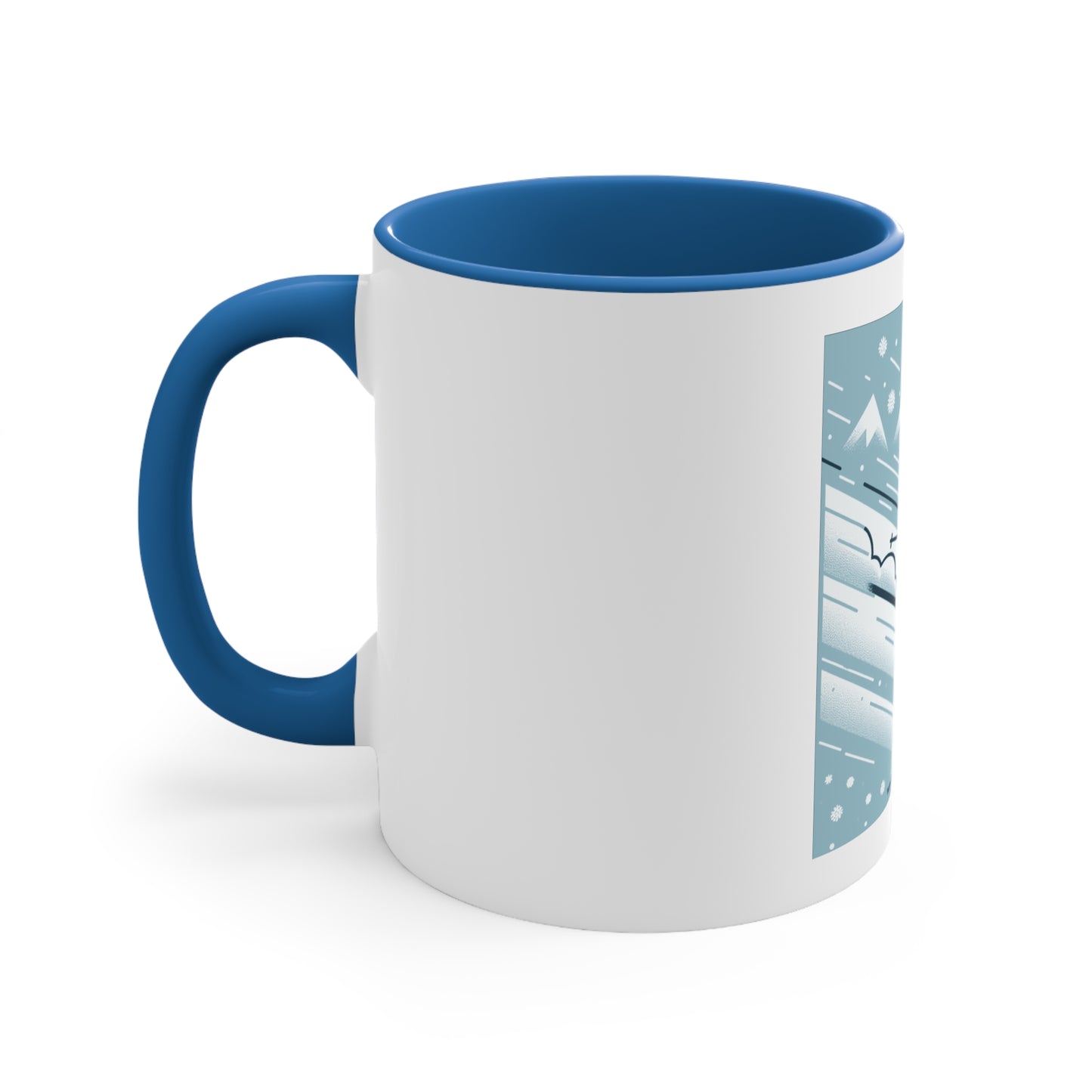 Accent Coffee Mug, 11oz - Me Like Snow! (Ski #2)