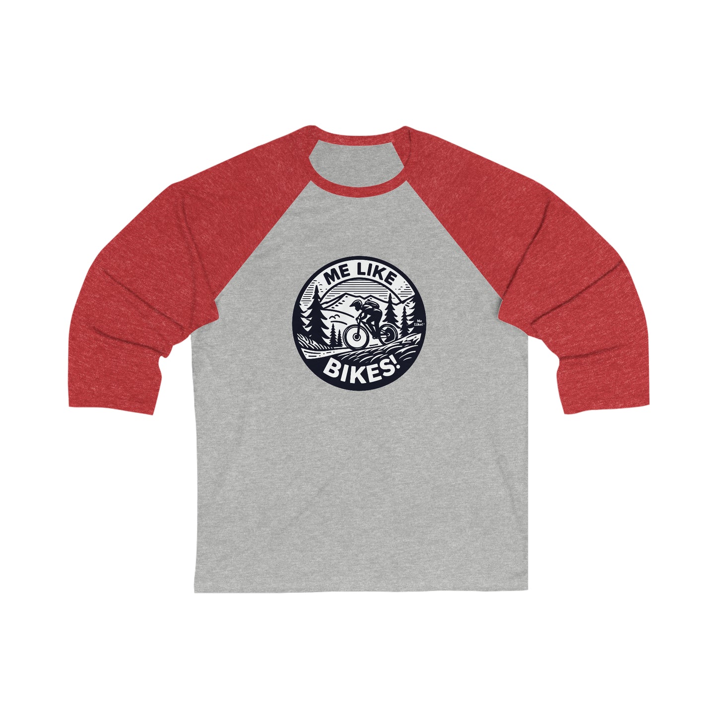 Me Like Bikes! - Unisex 3\4 Sleeve Baseball Tee - (Mountain Bike #4)