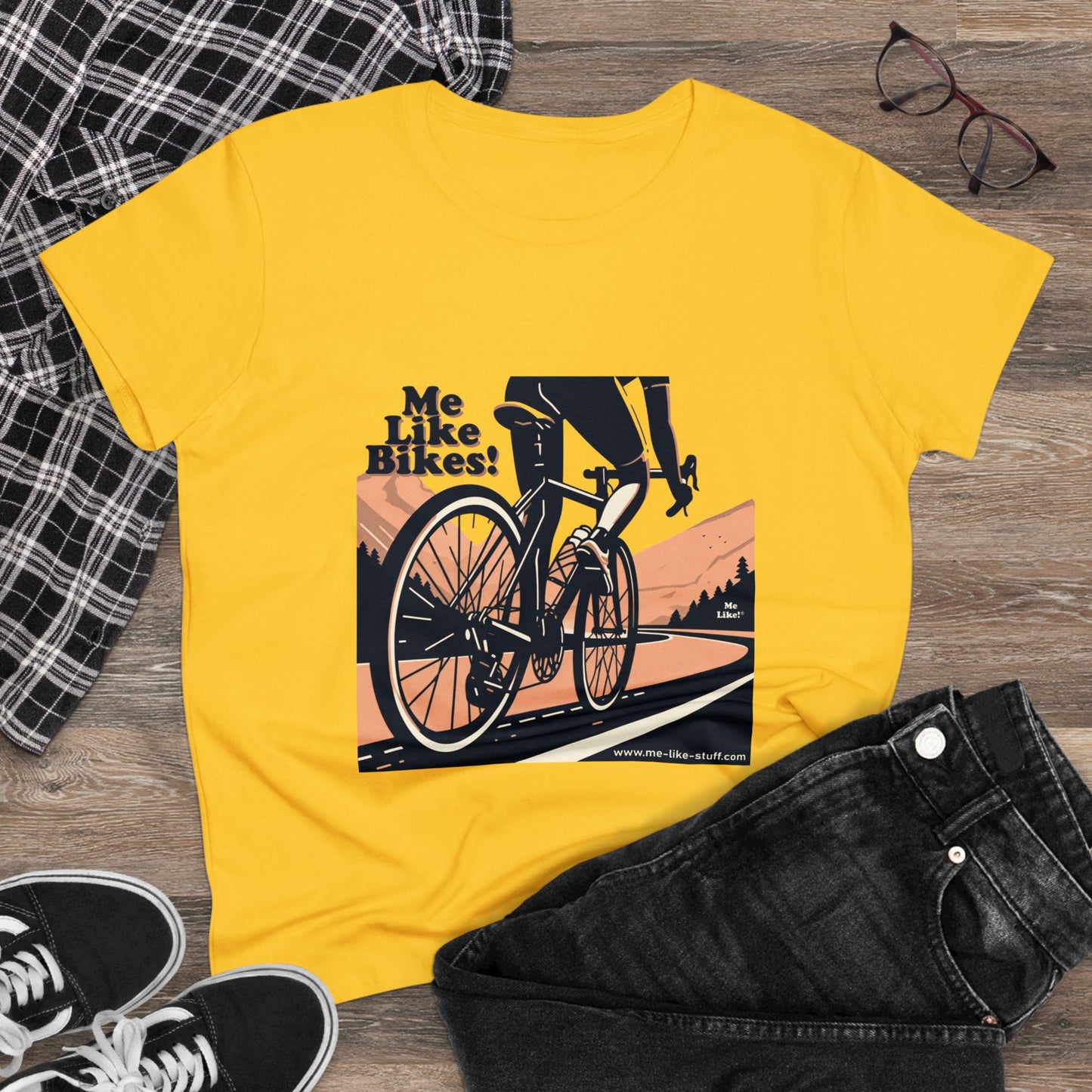 Women's Heavy Cotton Tee - Me Like Bikes! (RB #1)