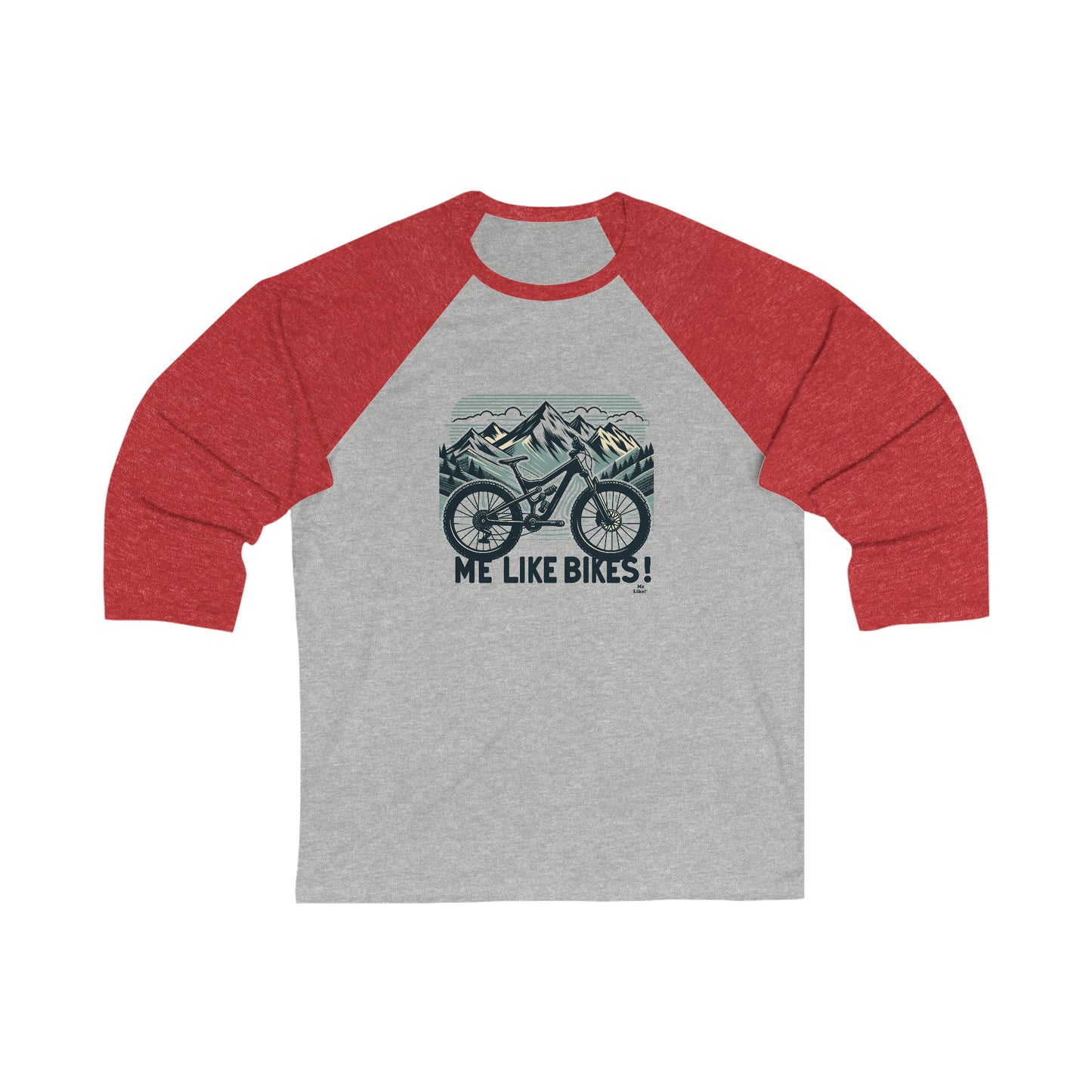 Me Like Bikes! - Unisex 3\4 Sleeve Baseball Tee - (Mountain Bike #5)