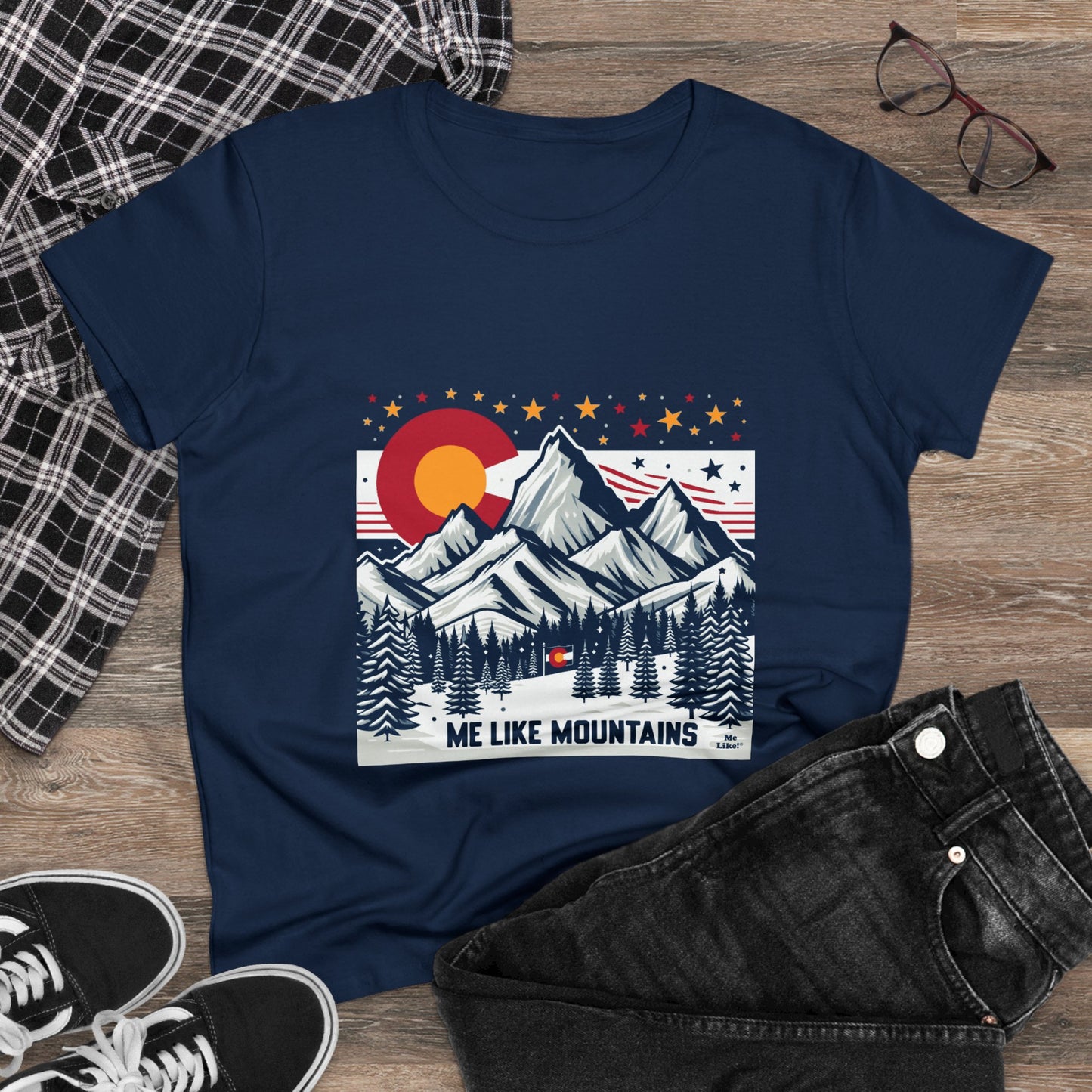Me Like Mountains! - Women's Heavy Cotton Tee - (Mountains #6)