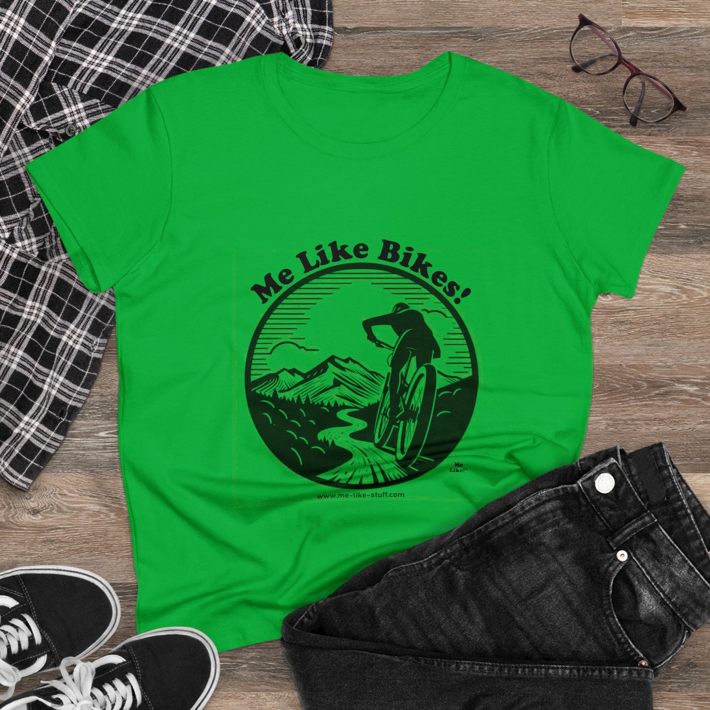 Women's Heavy Cotton Tee - Me Like Bikes! (MB #1)